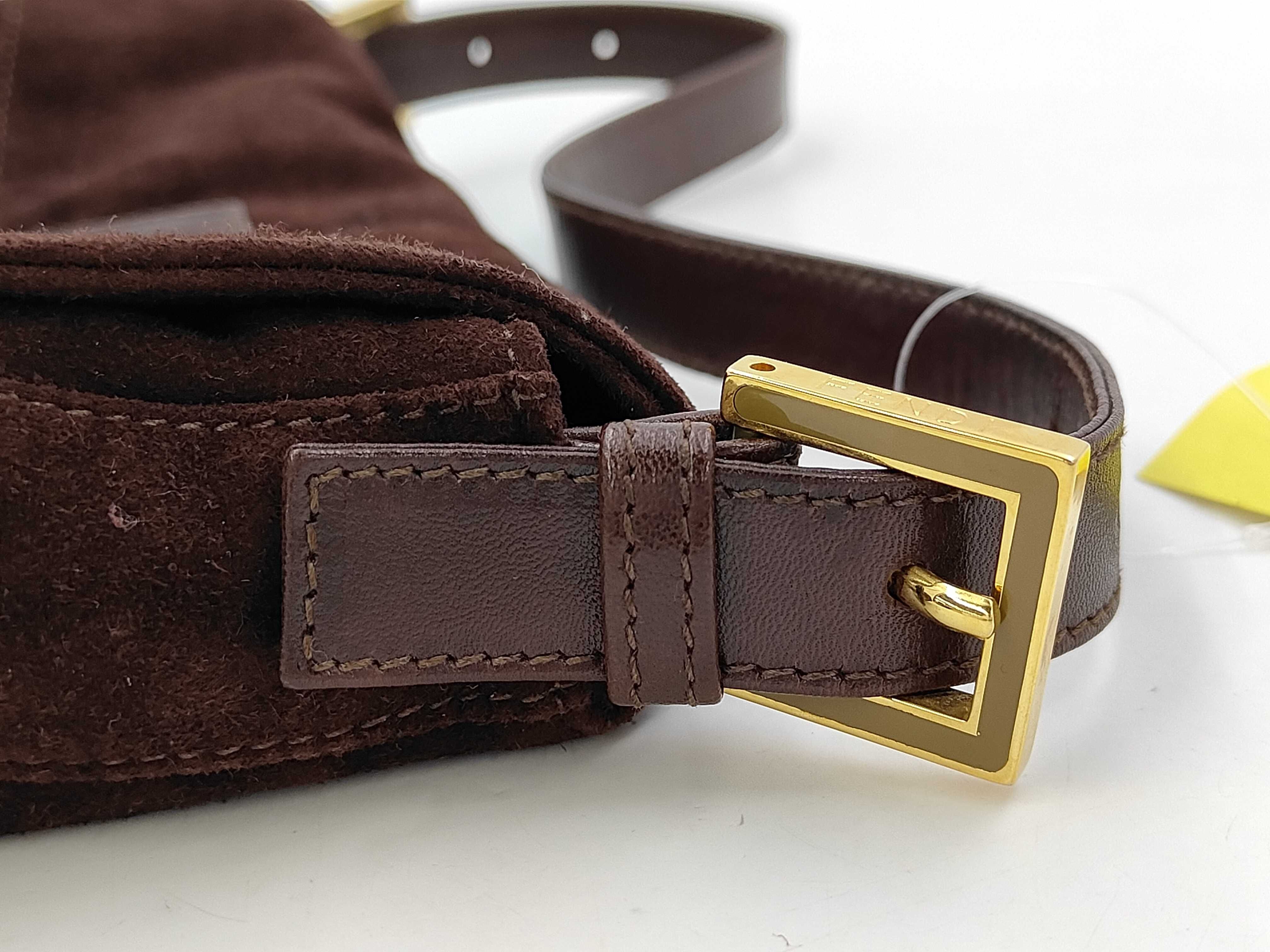 Mamma Bucket/One-Shoulder Bag/Brown/Suede/Gold Hardware — view 5