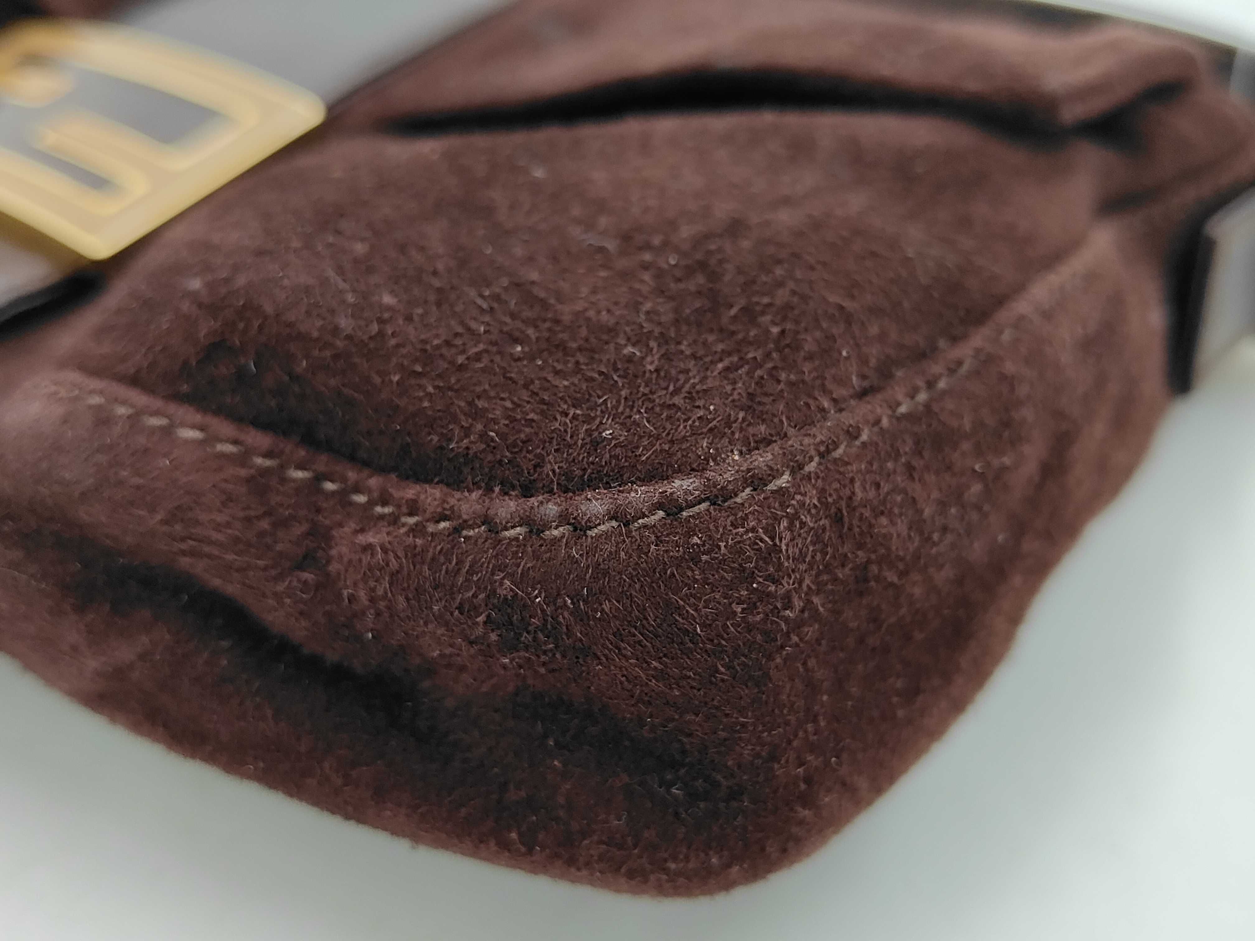 Mamma Bucket/One-Shoulder Bag/Brown/Suede/Gold Hardware — view 6