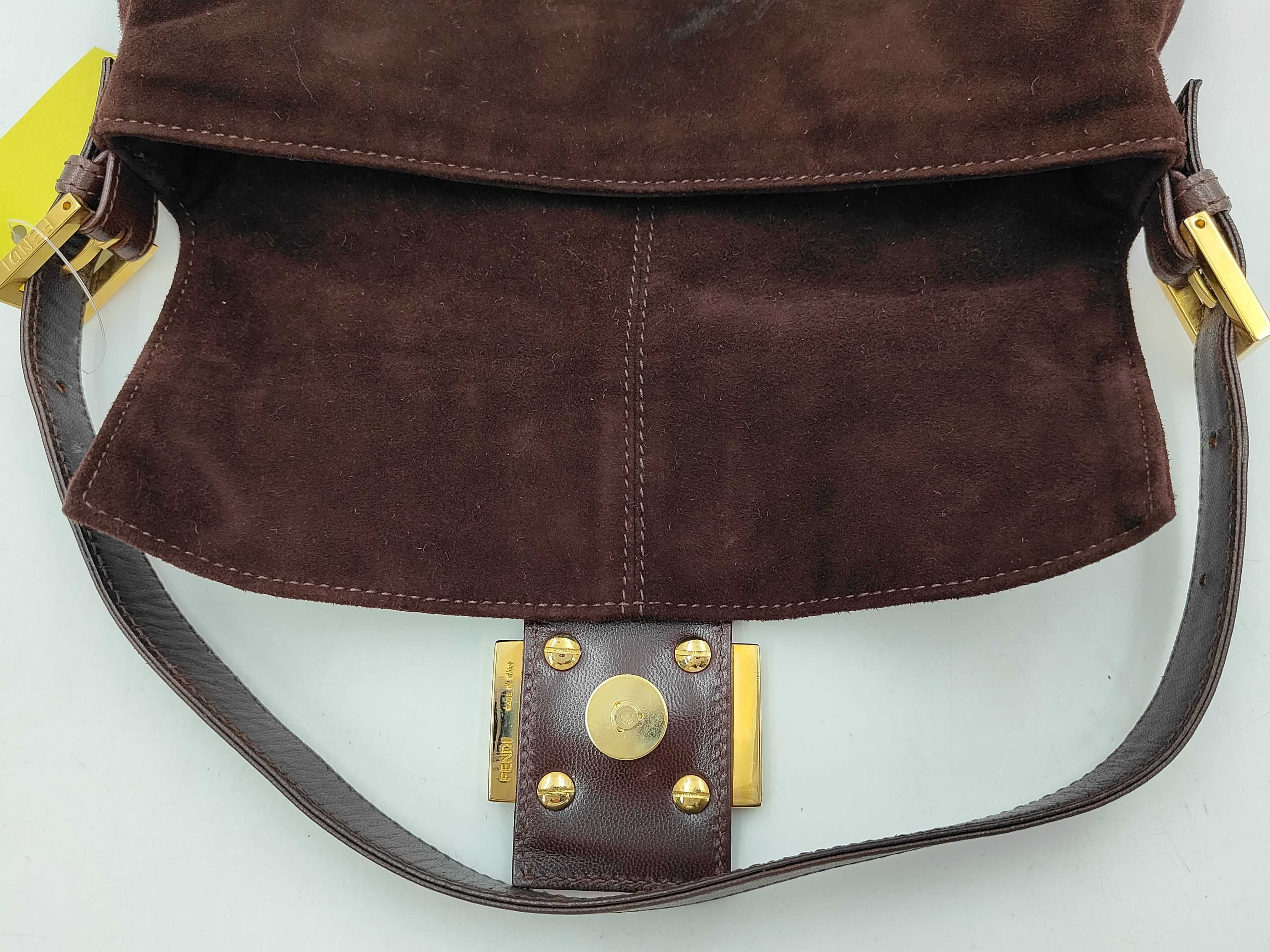 Mamma Bucket/One-Shoulder Bag/Brown/Suede/Gold Hardware — view 8