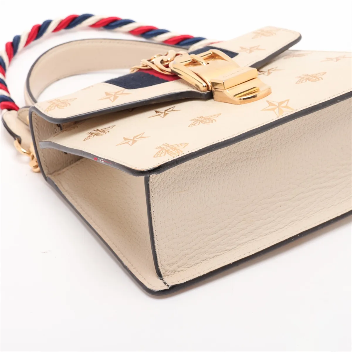 Sylvie Leather 2-Way Handbag, White, 470270 — view 4