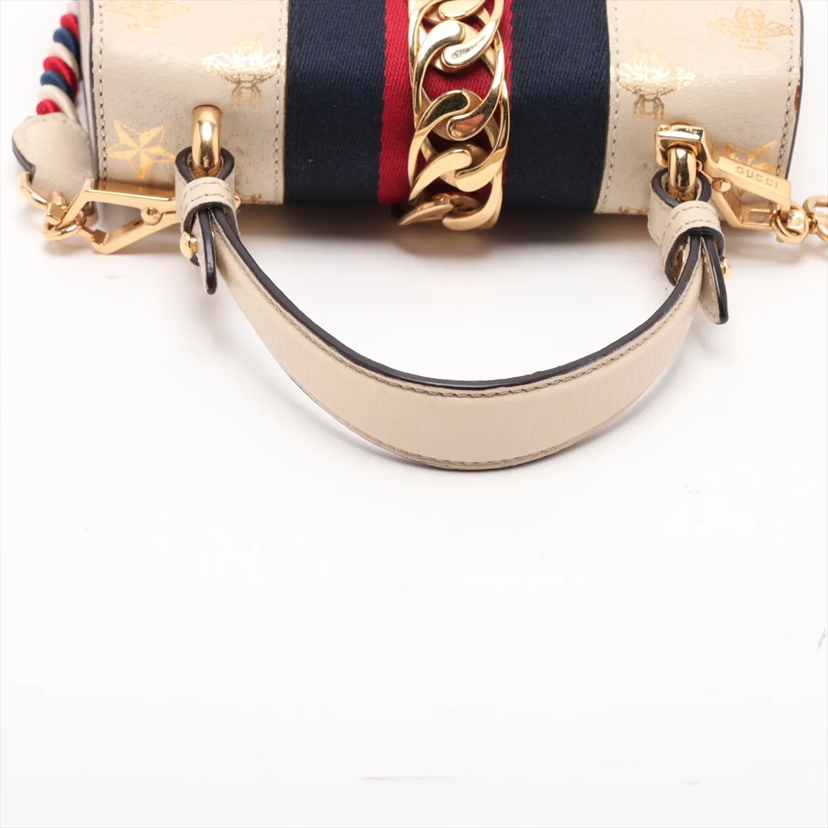 Sylvie Leather 2-Way Handbag, White, 470270 — view 5