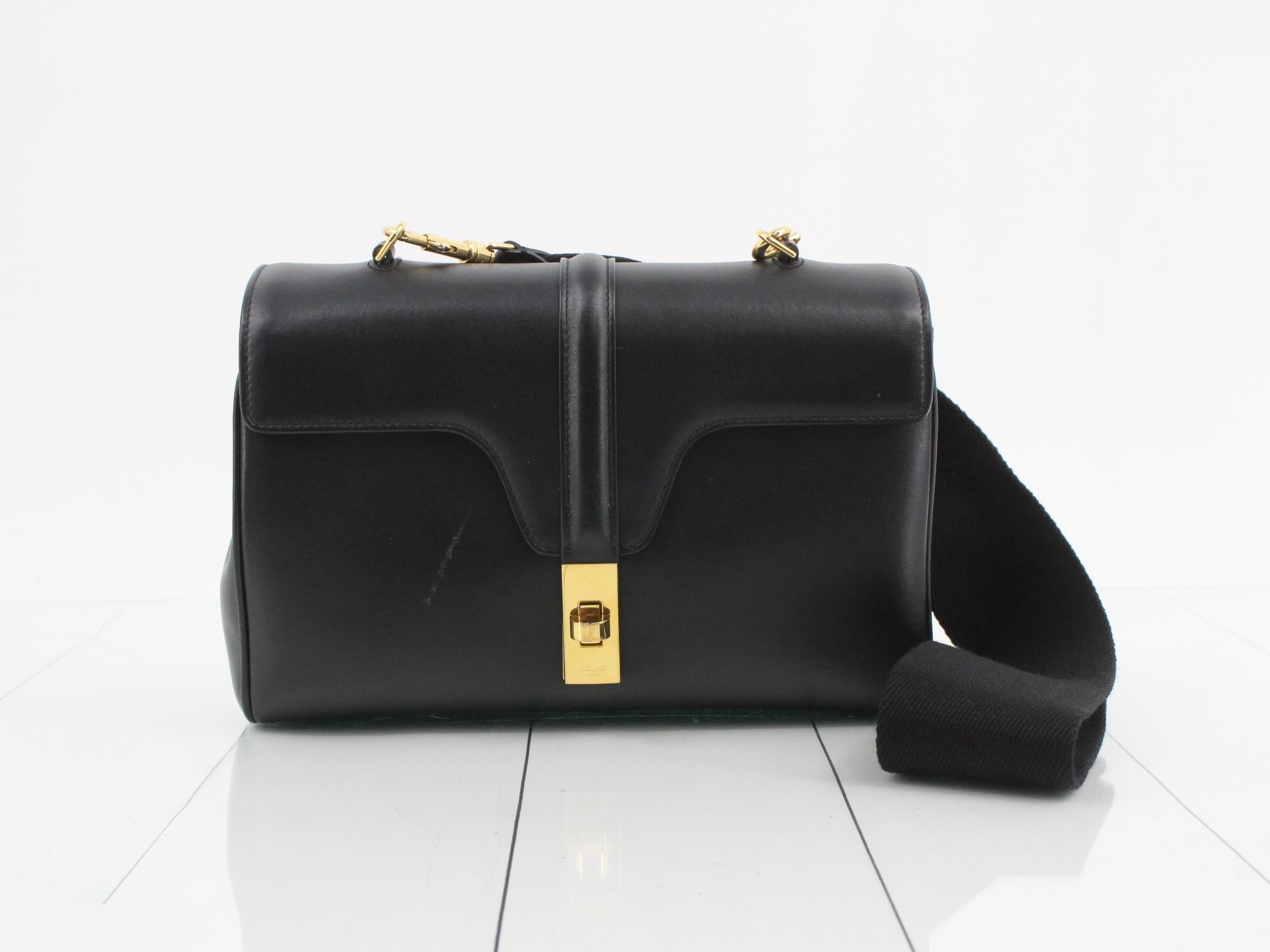 Teen Soft 16 Leather Shoulder Bag Black