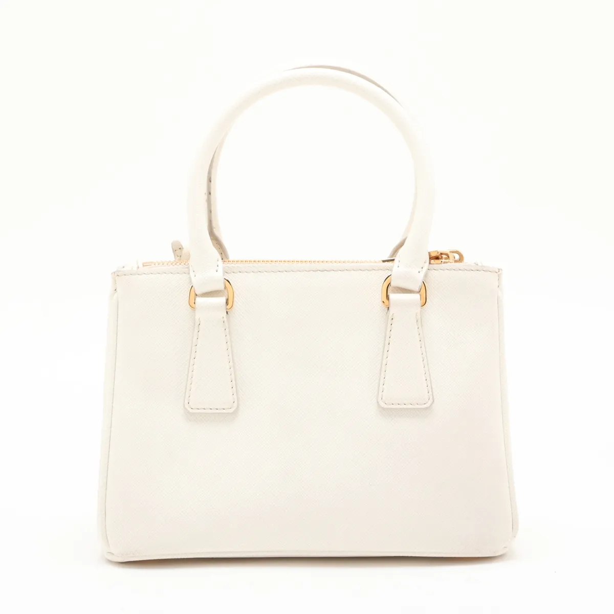 Saffiano Galleria Leather 2-Way Handbag, White, 1BA906 — view 2
