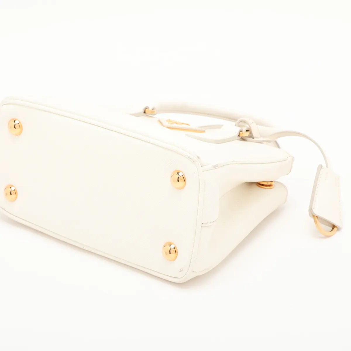 Saffiano Galleria Leather 2-Way Handbag, White, 1BA906 — view 3