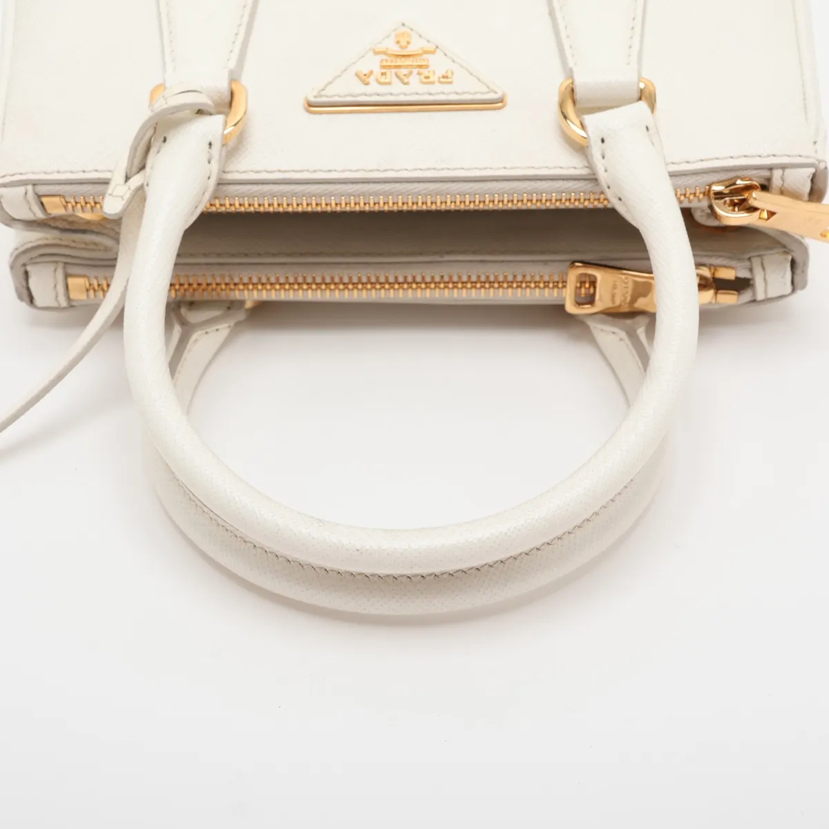 Saffiano Galleria Leather 2-Way Handbag, White, 1BA906 — view 5