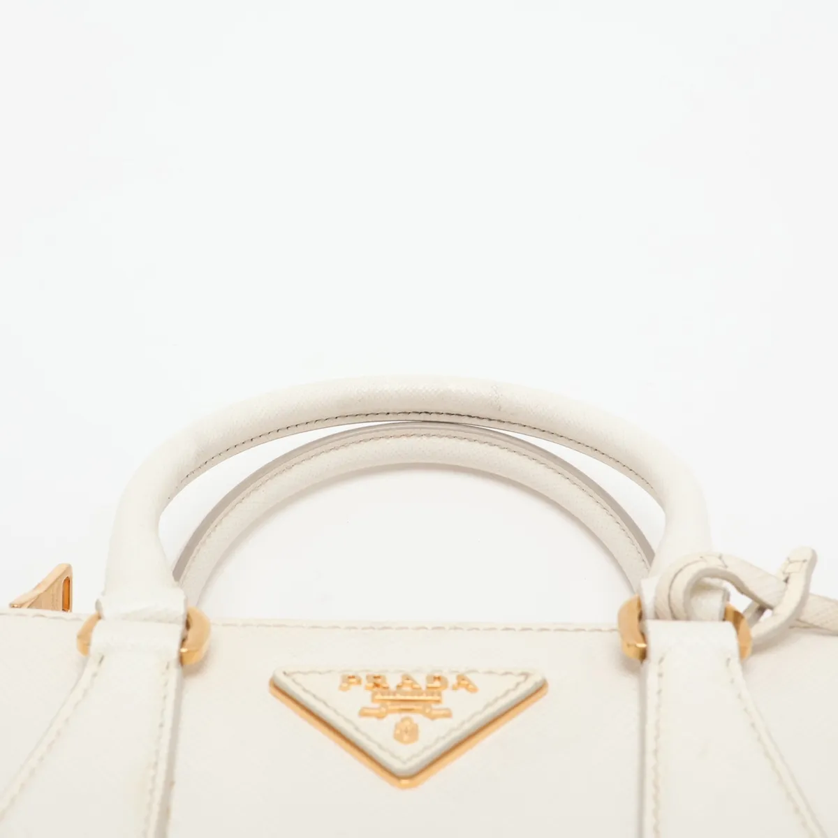 Saffiano Galleria Leather 2-Way Handbag, White, 1BA906 — view 6
