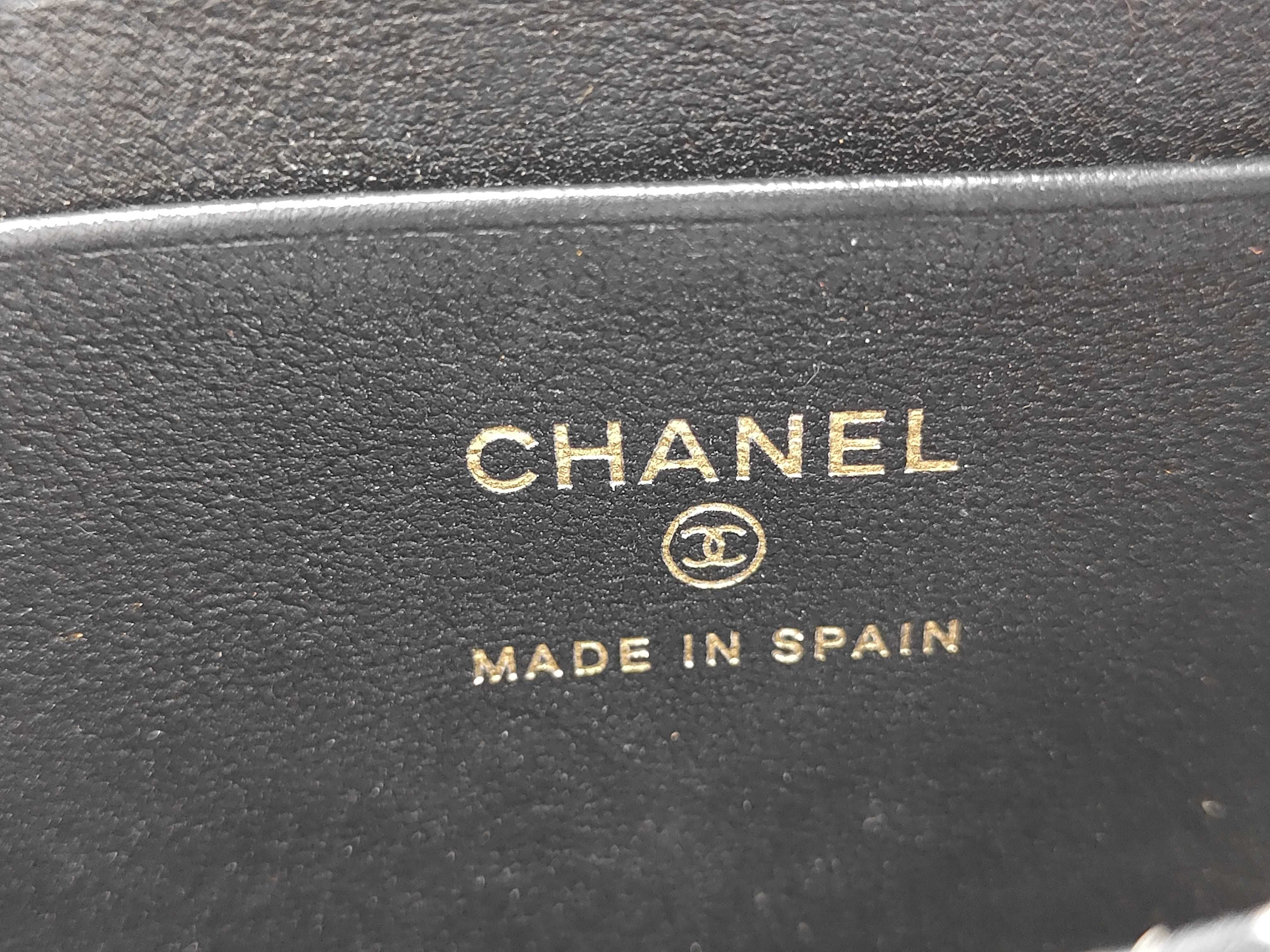 Coco Mark Random Serial Number Lambskin Black Gold Coin Case — view 6