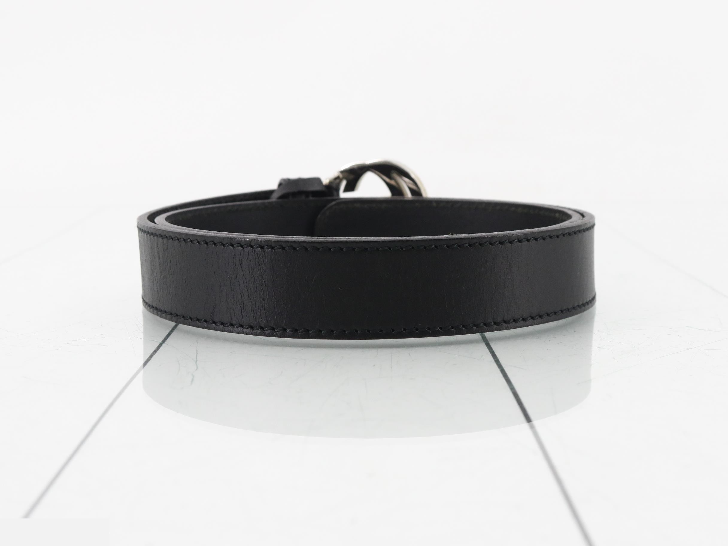 Leather belt, black — view 2