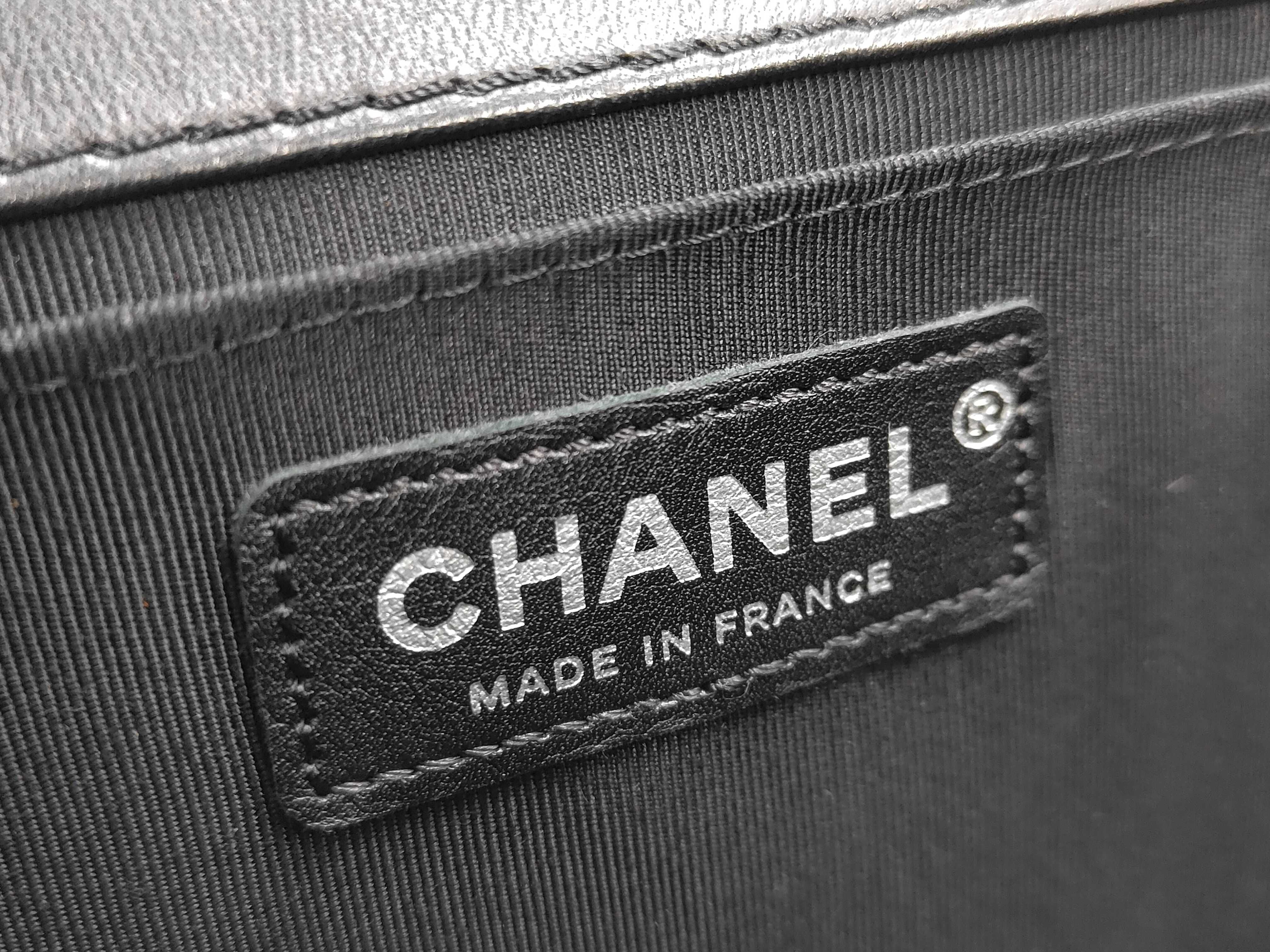 Boy Chanel Medium Chain Shoulder Bag, Black SV Lambskin Braided Shoulder Bag — view 10
