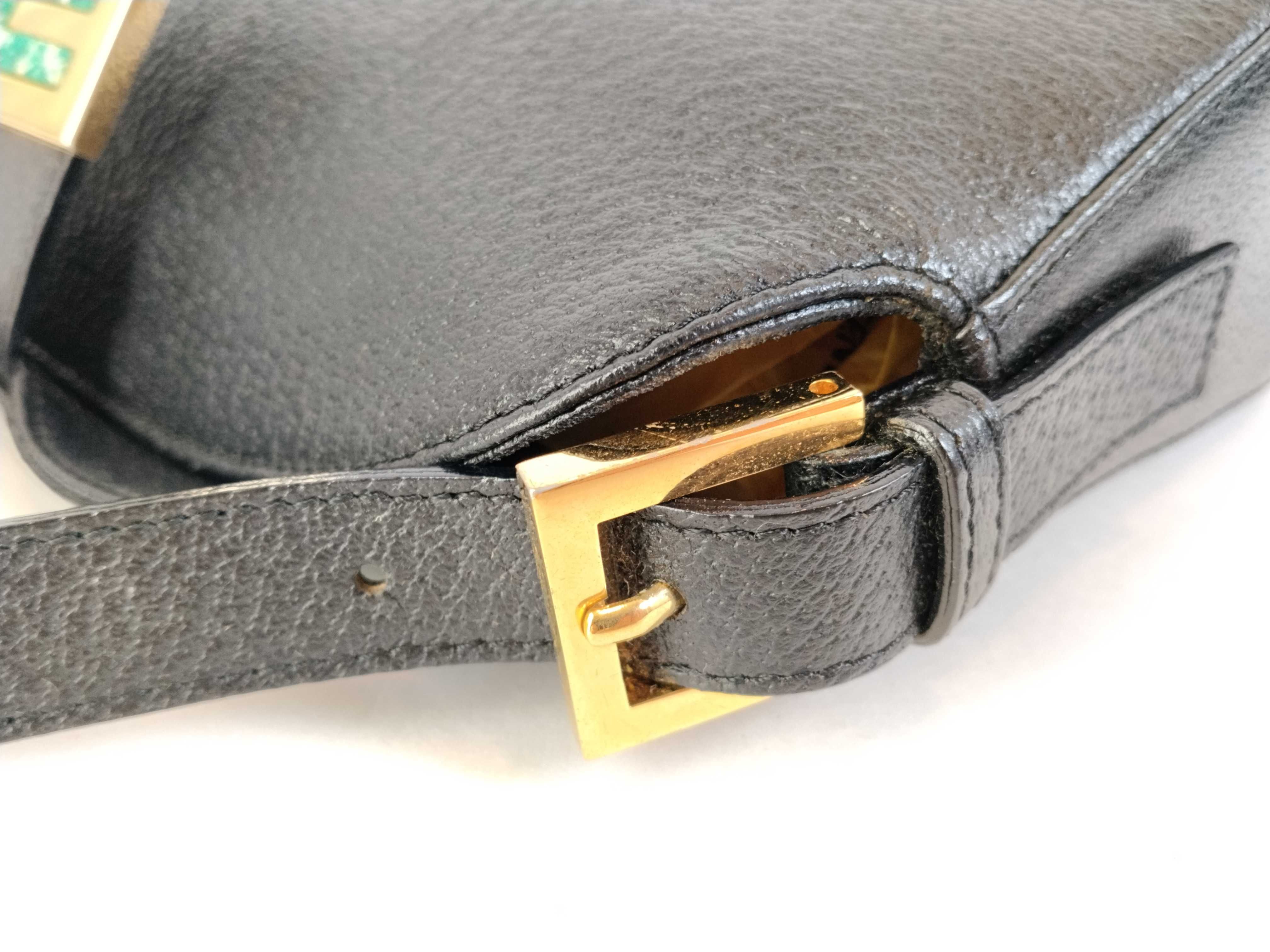 Mamma Fendi Shoulder Bag Mamma Bucket Leather Turquoise Handbag — view 5