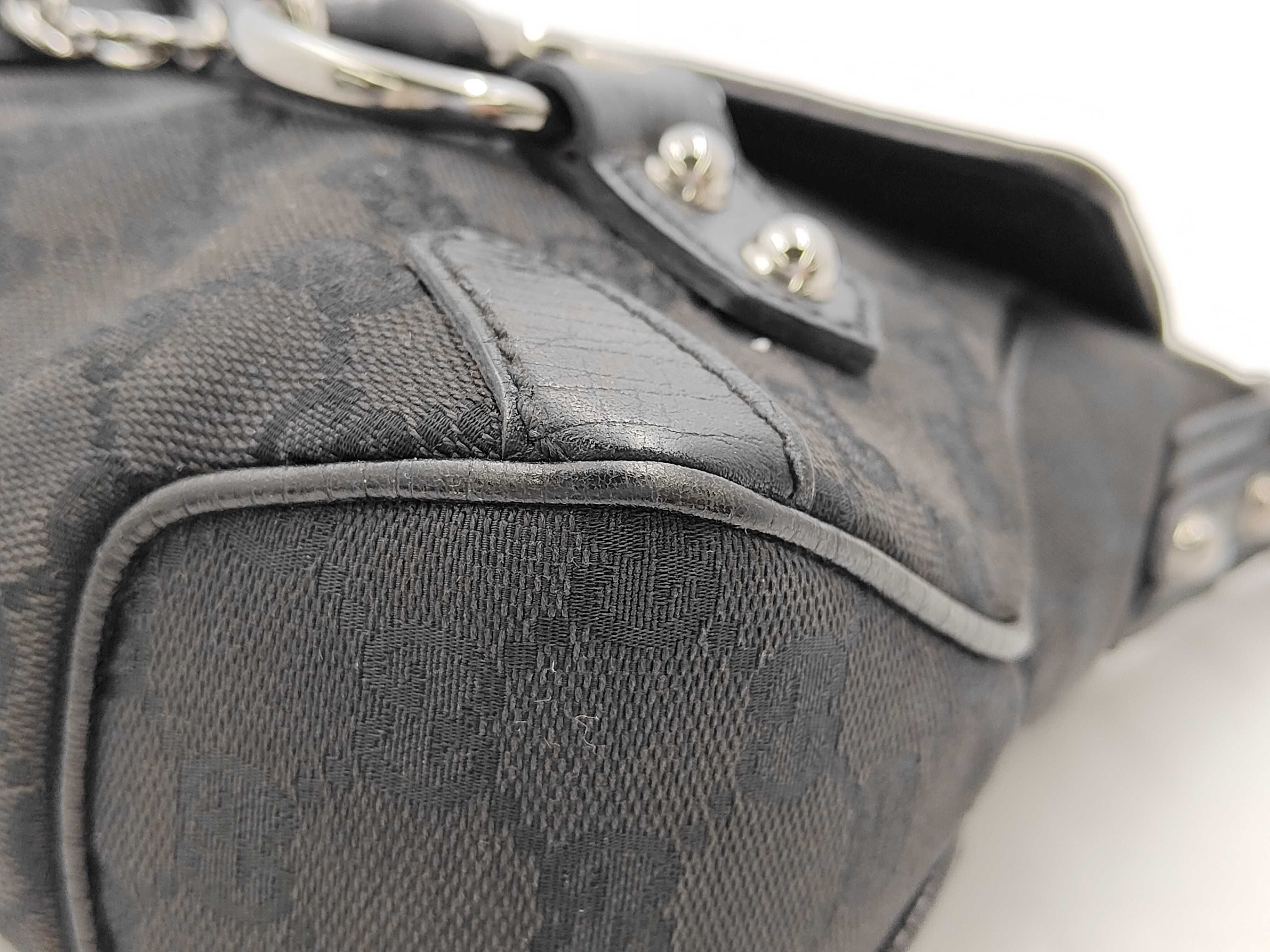 GG Canvas Shoulder Bag 114915 - Black Shoulder Bag with Bit Hardware — view 7