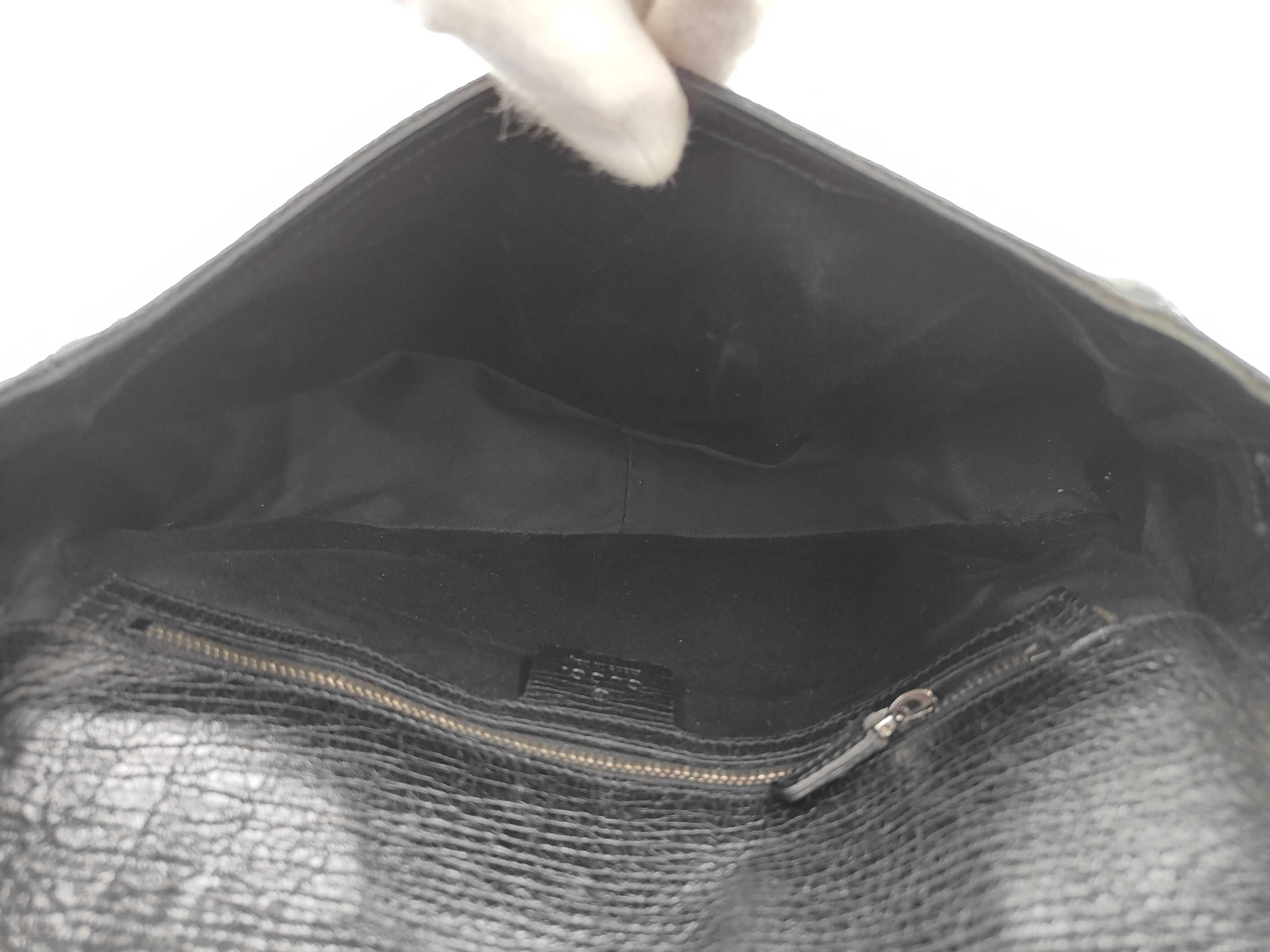 GG Canvas Shoulder Bag 114915 - Black Shoulder Bag with Bit Hardware — view 10