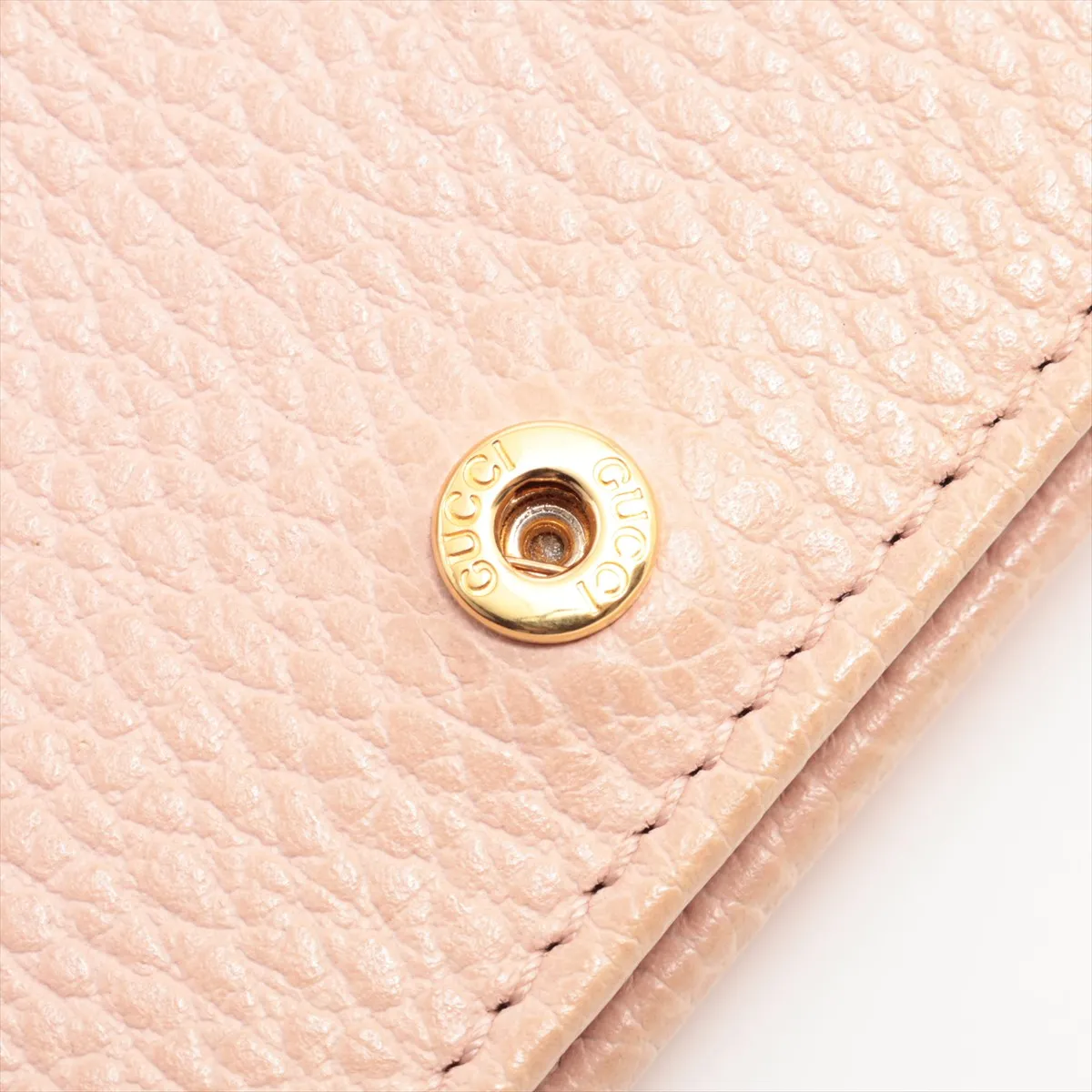 Double G 456126 Leather Compact Wallet Beige — view 7