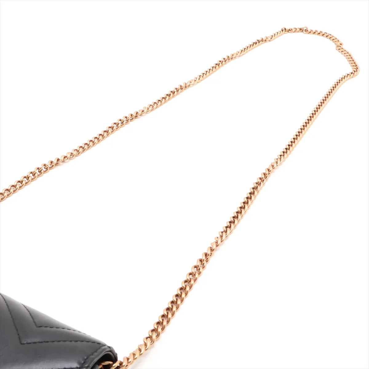 GG Marmont Leather Chain Wallet, Black, 474575 — view 5