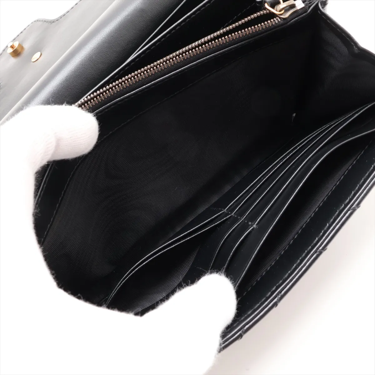 GG Marmont Leather Chain Wallet, Black, 474575 — view 7