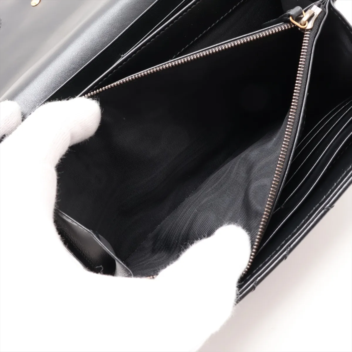 GG Marmont Leather Chain Wallet, Black, 474575 — view 8