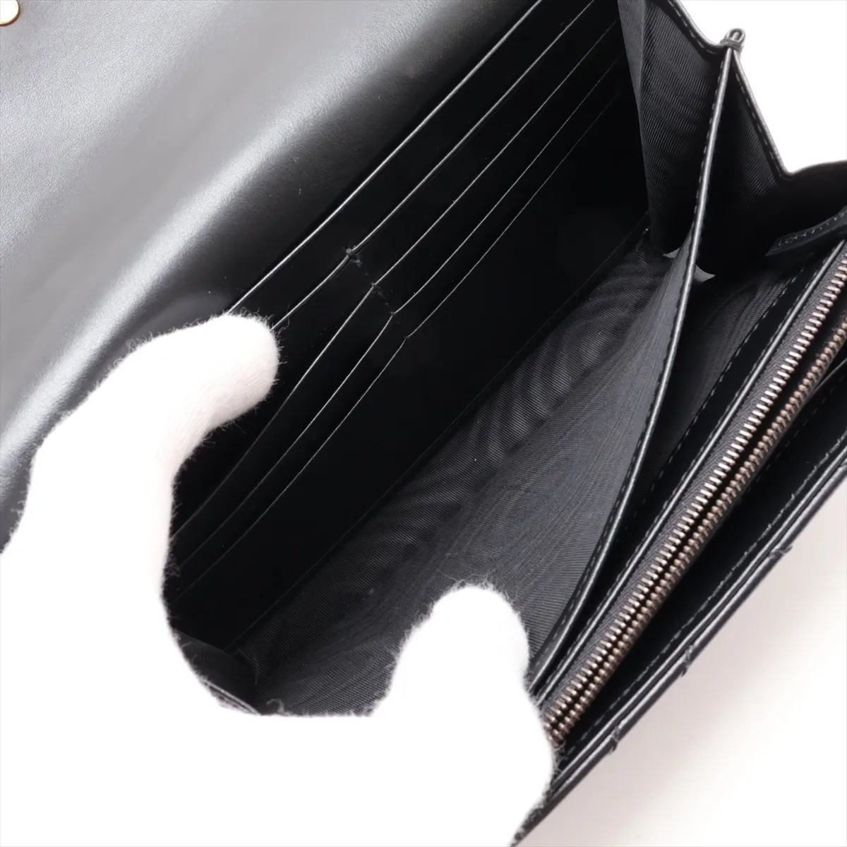 GG Marmont Leather Chain Wallet, Black, 474575 — view 10