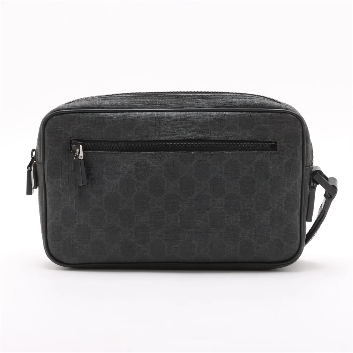 GG Supreme PVC x Leather Clutch Bag Black 162784 — view 2