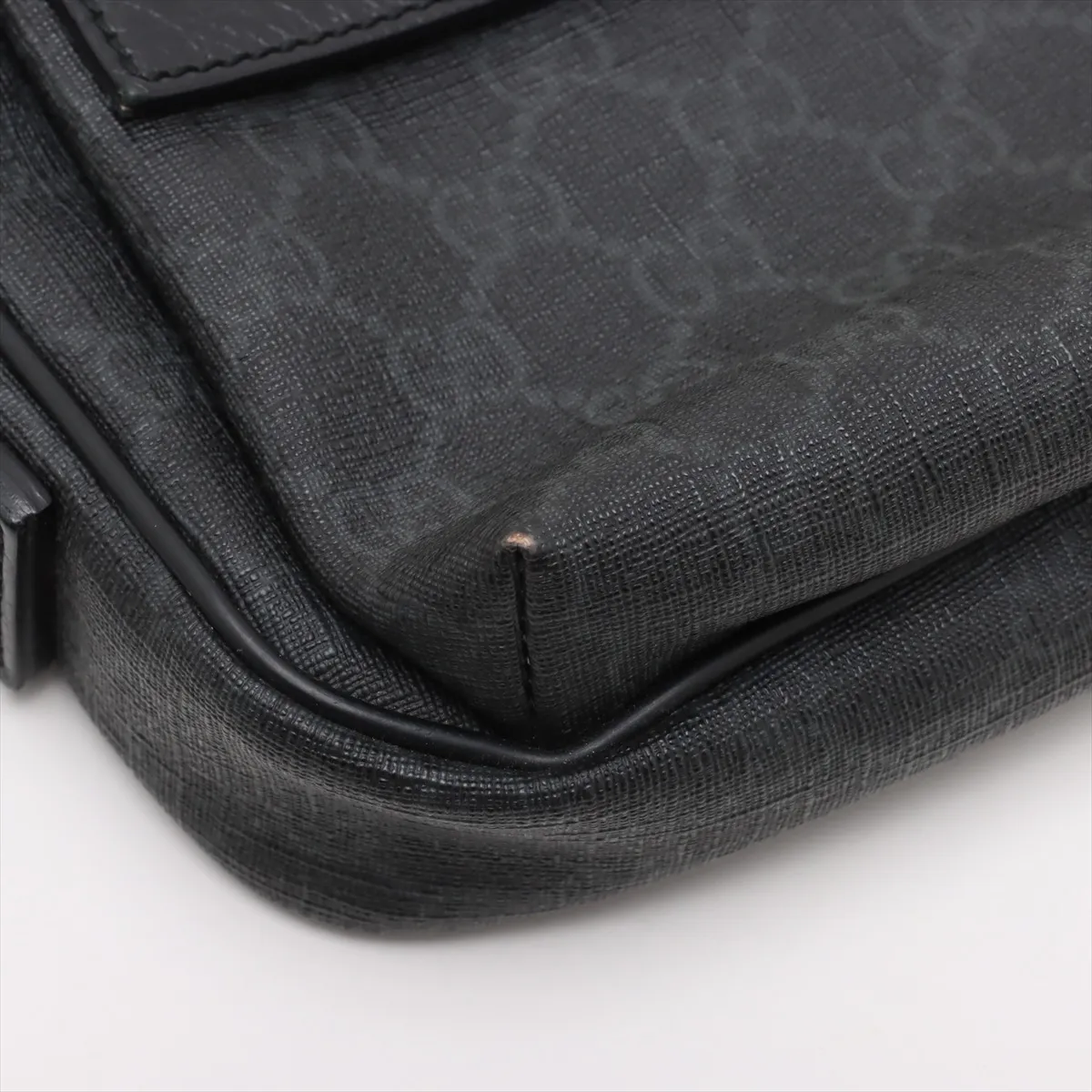 GG Supreme PVC x Leather Clutch Bag Black 162784 — view 14