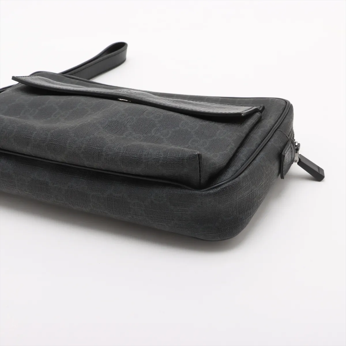 GG Supreme PVC x Leather Clutch Bag Black 162784 — view 3