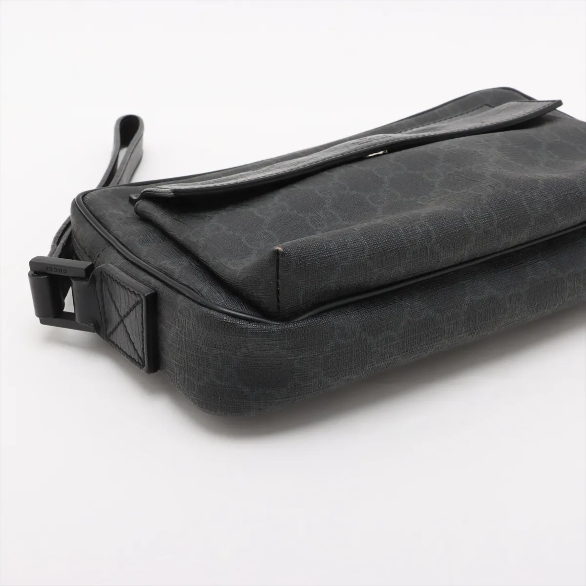 GG Supreme PVC x Leather Clutch Bag Black 162784 — view 4