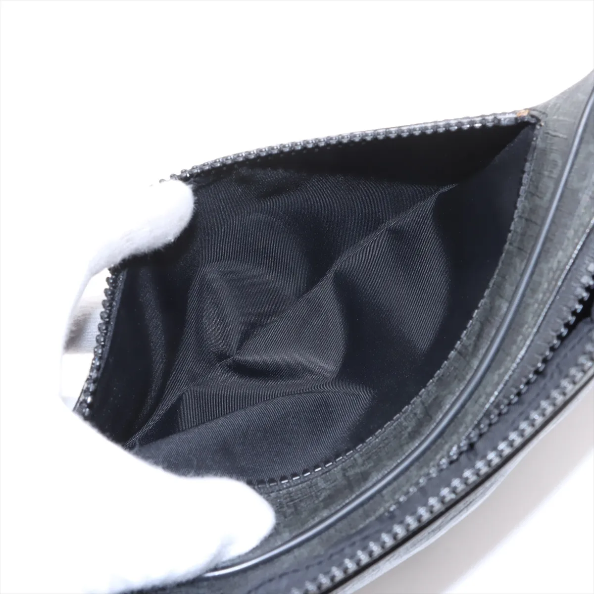 GG Supreme PVC x Leather Clutch Bag Black 162784 — view 10
