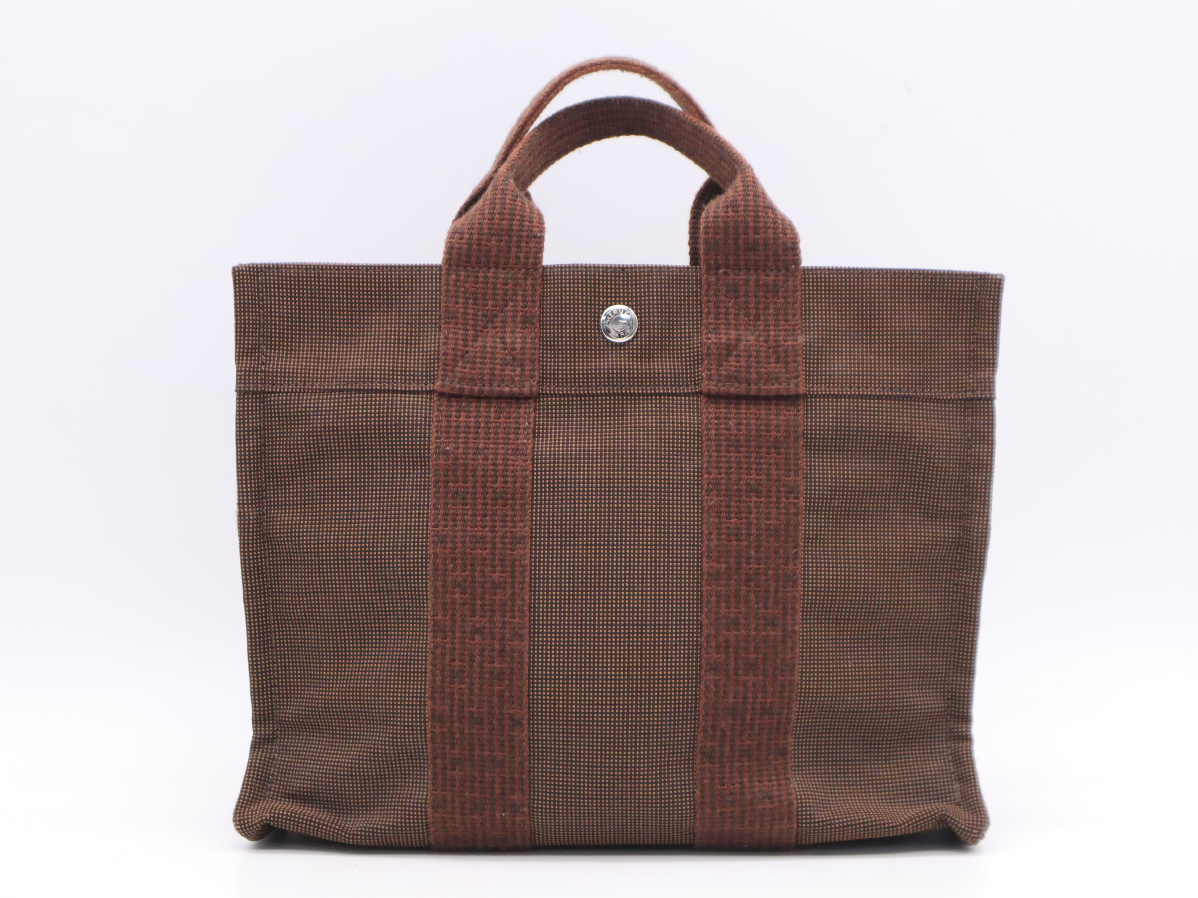 Canvas Herline Tote PM Brown Silver Hardware Handbag — view 2