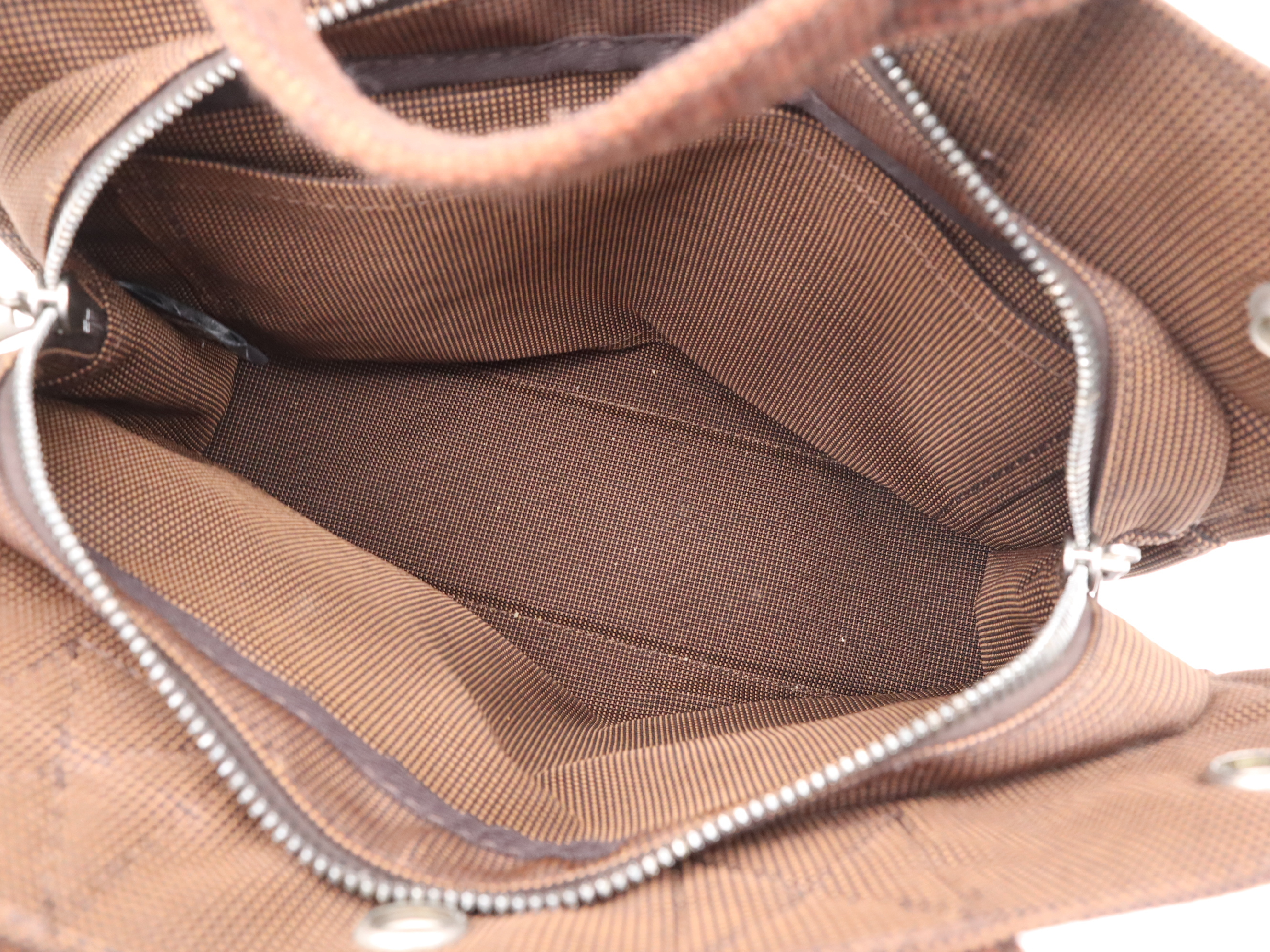 Canvas Herline Tote PM Brown Silver Hardware Handbag — view 11