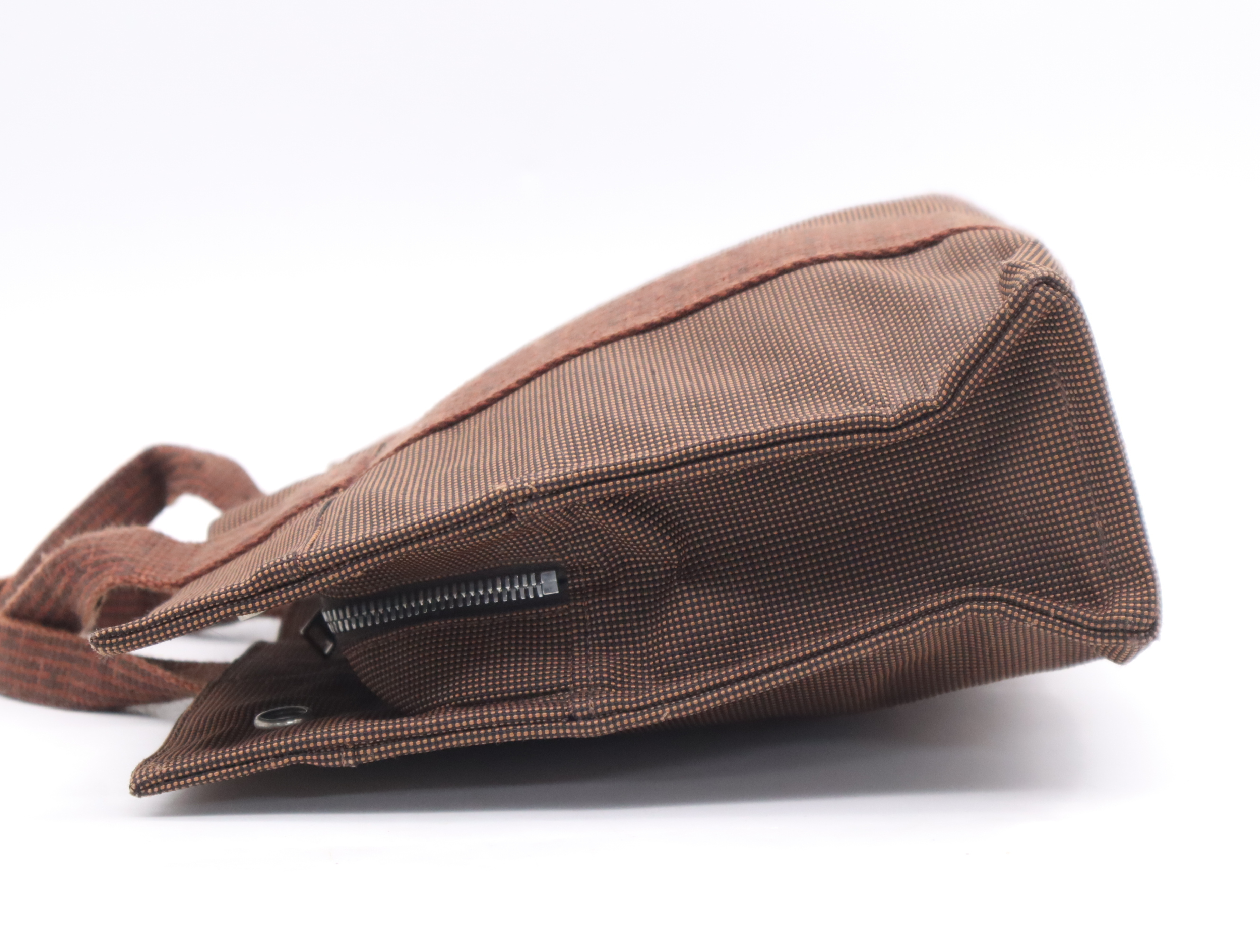 Canvas Herline Tote PM Brown Silver Hardware Handbag — view 3