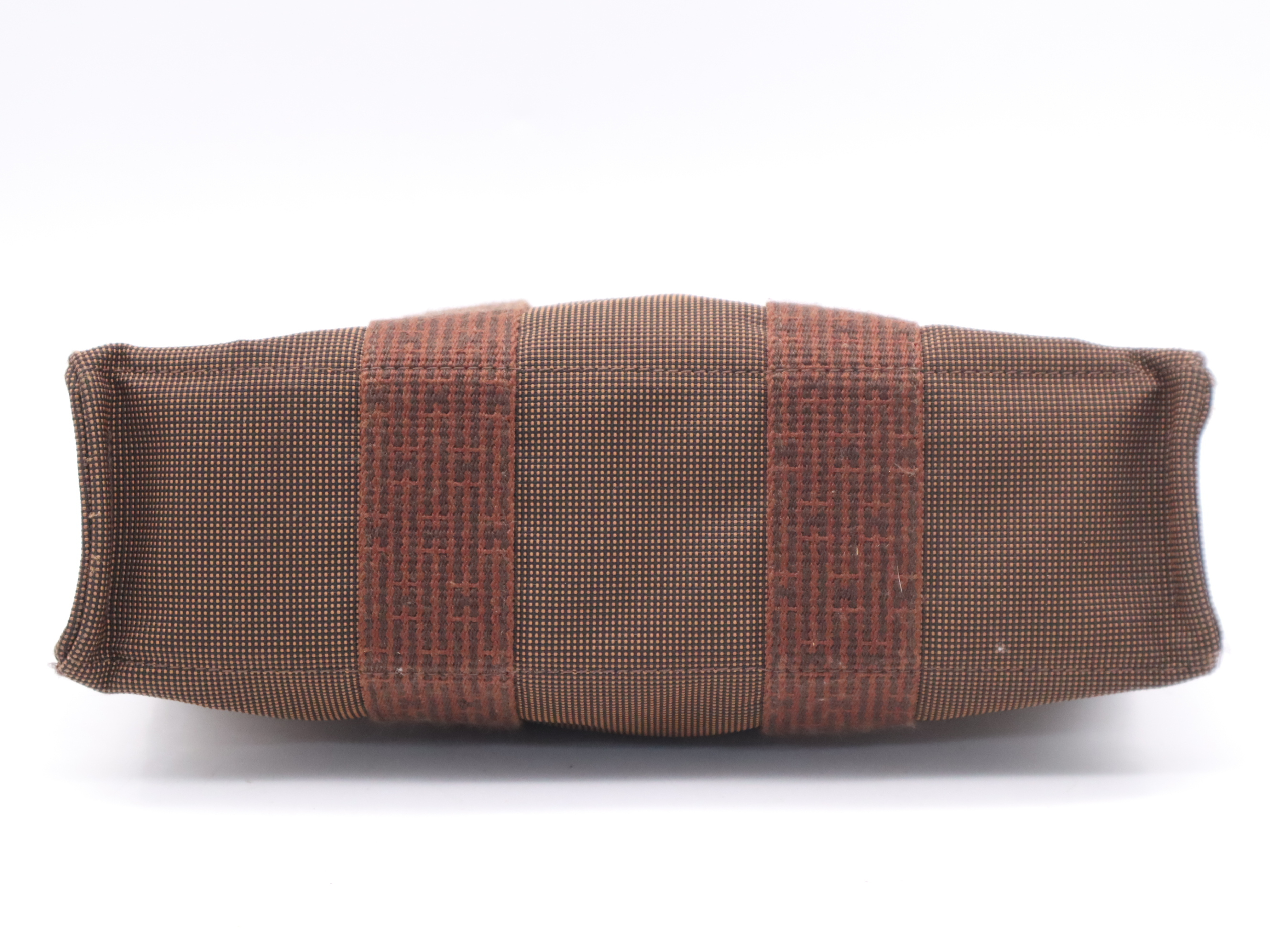 Canvas Herline Tote PM Brown Silver Hardware Handbag — view 4