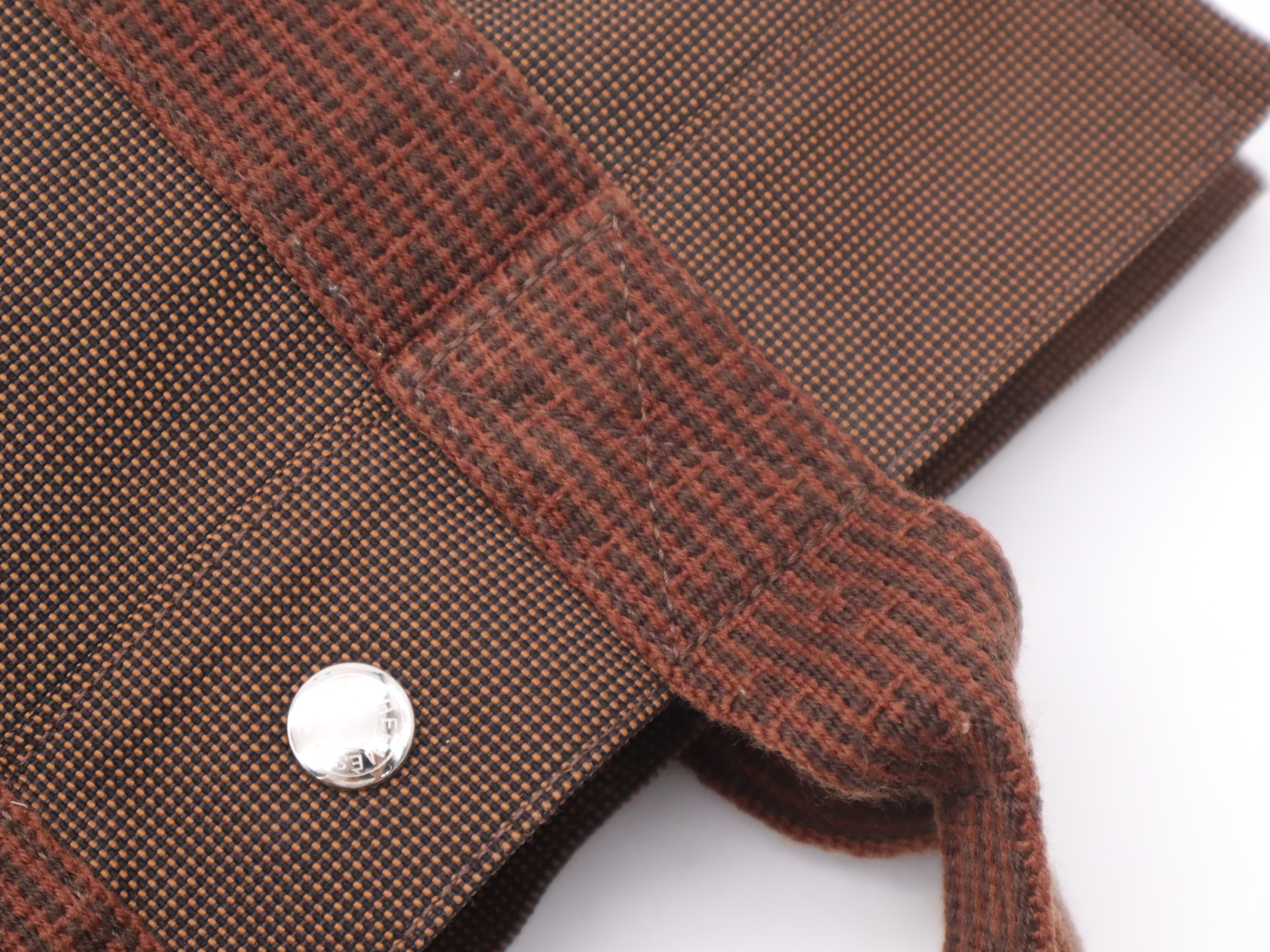 Canvas Herline Tote PM Brown Silver Hardware Handbag — view 8