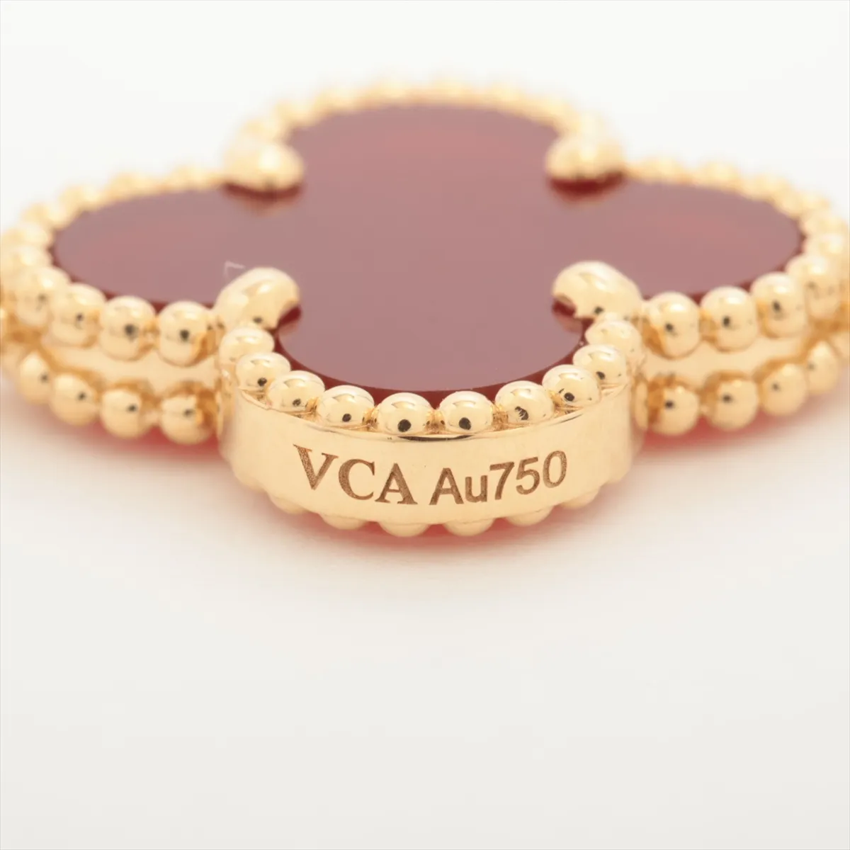 Vintage Alhambra 5P Carnelian Bracelet 750(YG) 11.5g JO922016 Small stone — view 5