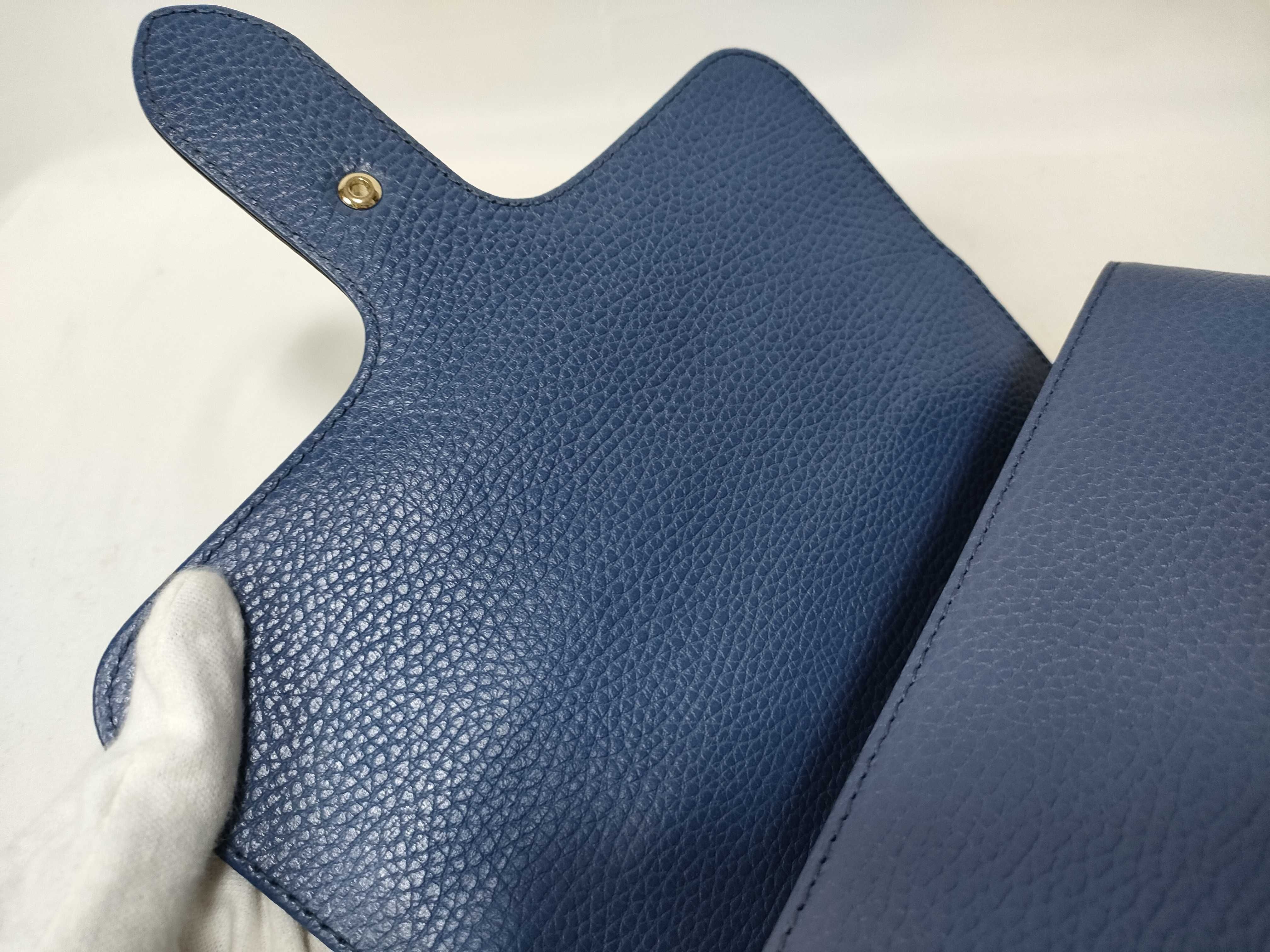 Interlocking G Leather 2-Way Handbag, Blue, 510302 (Outlet Handbag) — view 11