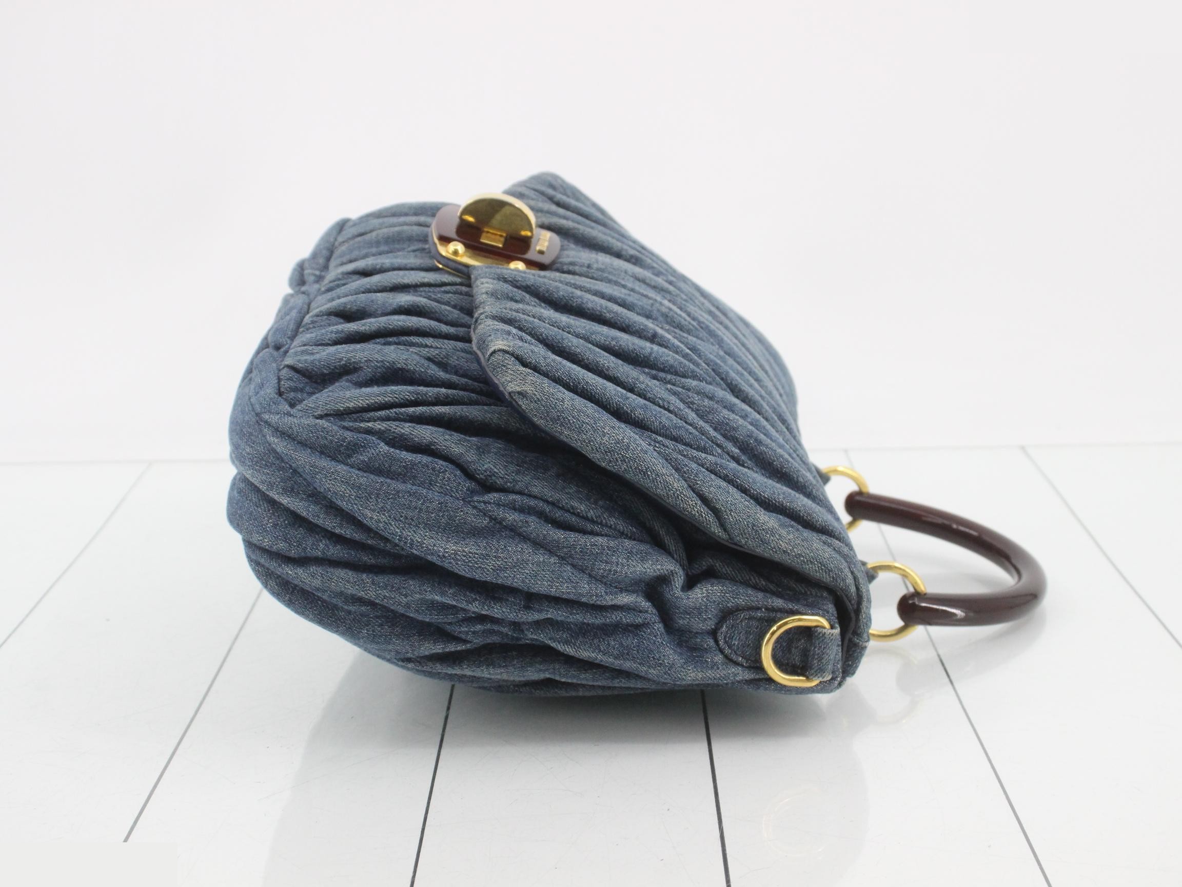 Matelassé (Bag) - Handbag, Turnlock, Denim, Blue — view 3