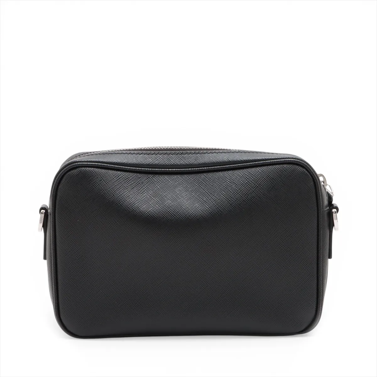 Saffiano Leather Shoulder Bag, Black, No Tag — view 2