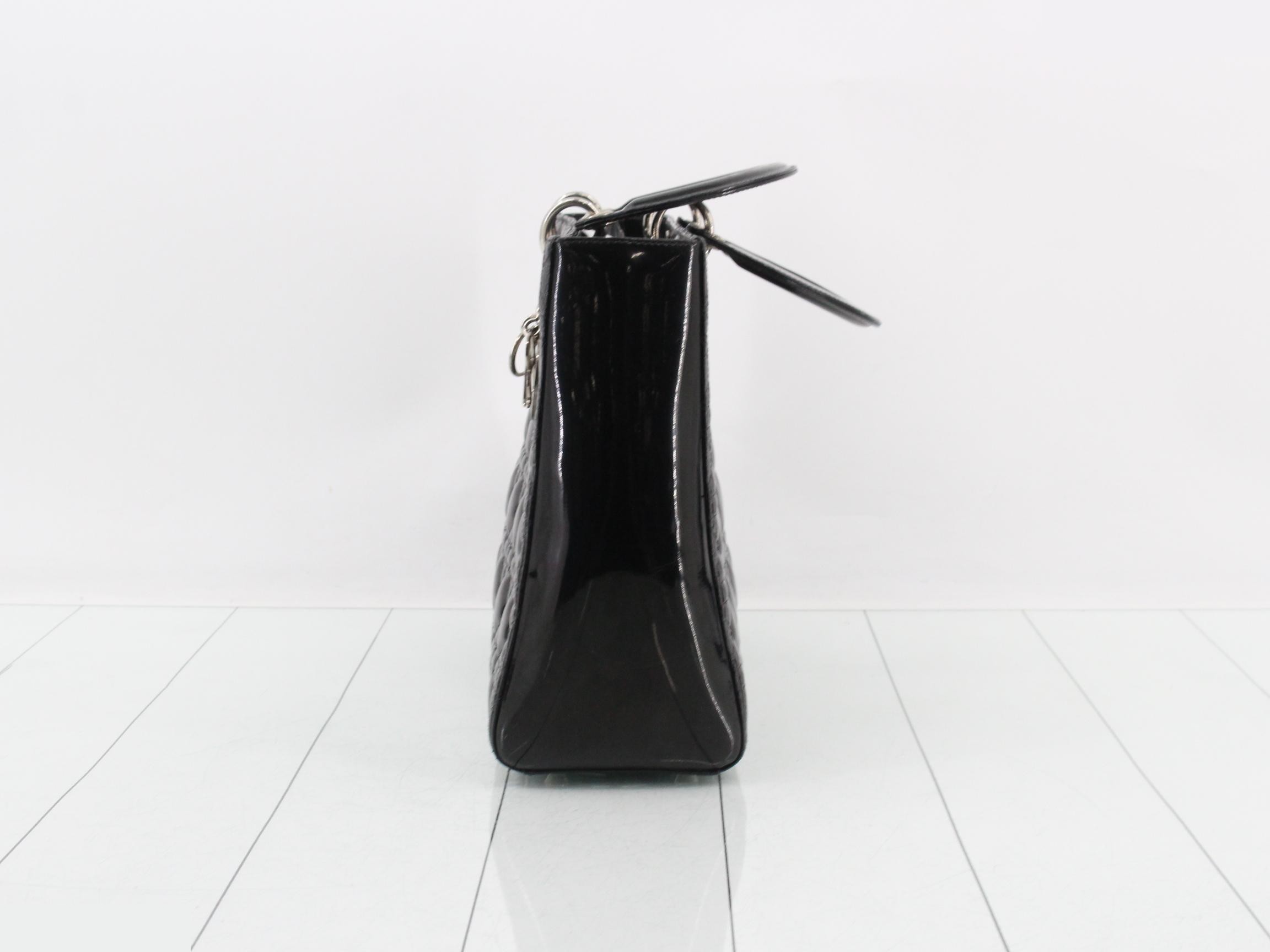 Lady Dior Cannage Black Shoulder Handbag — view 3