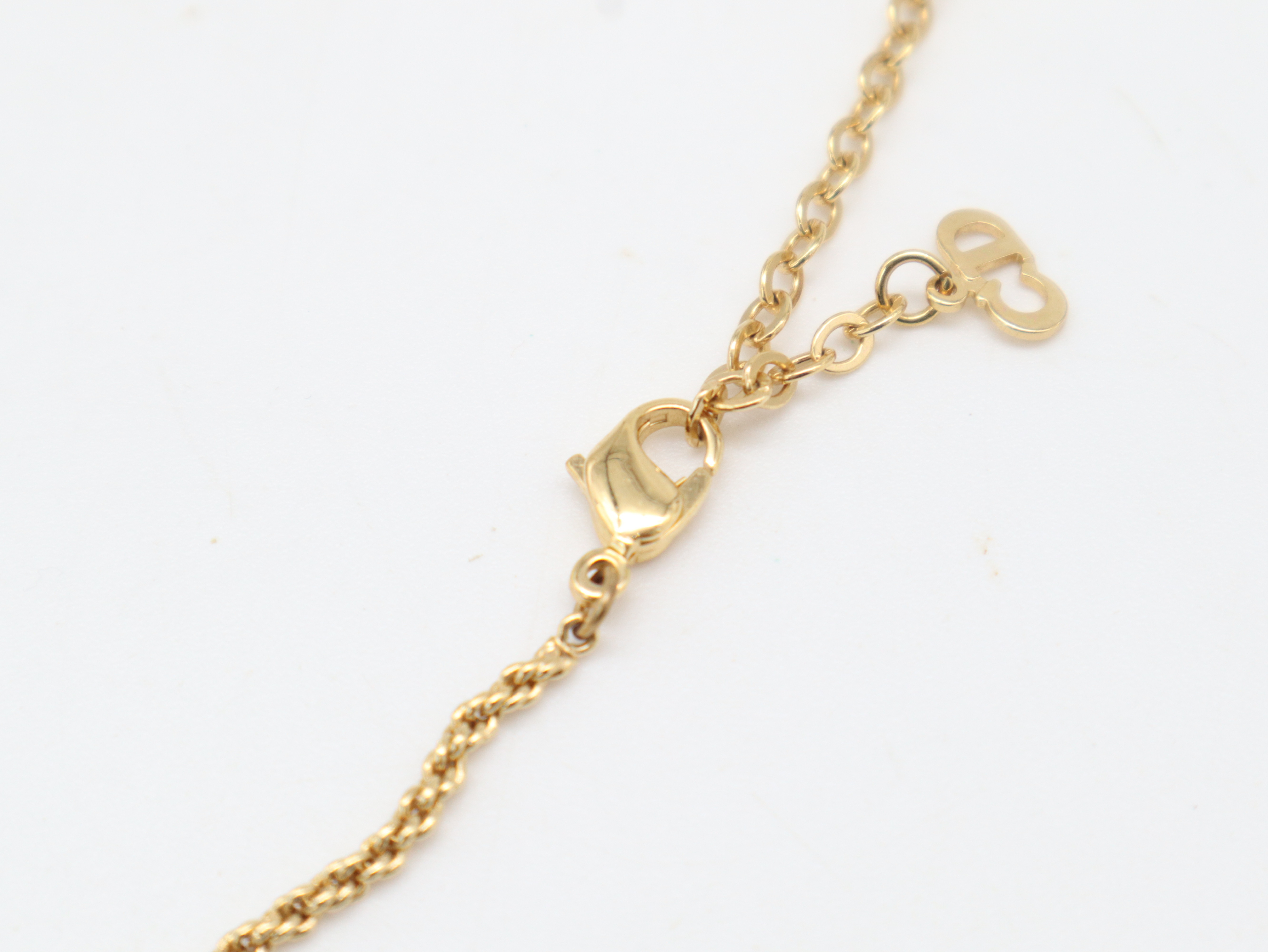 CD Logo Heart Motif Necklace with Rhinestones — view 2