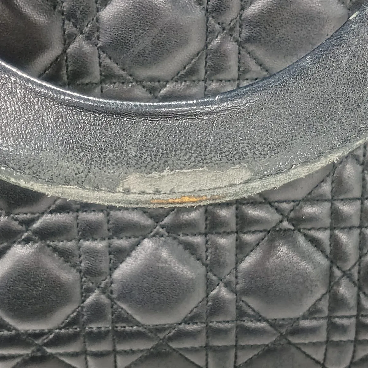 Cannage Lady Dior Large Leather 2-Way Handbag, Black — view 14
