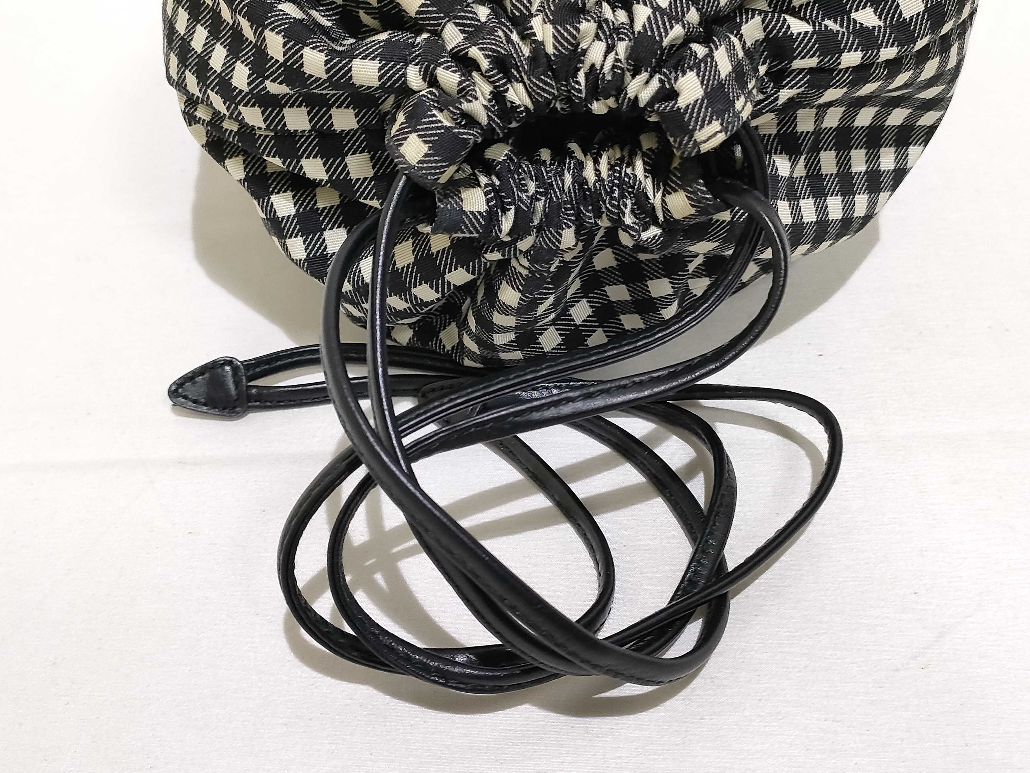 Brand New, Unused RE-NYLON FAILLE VICHY Gingham Drawstring Bag Handbag — view 3