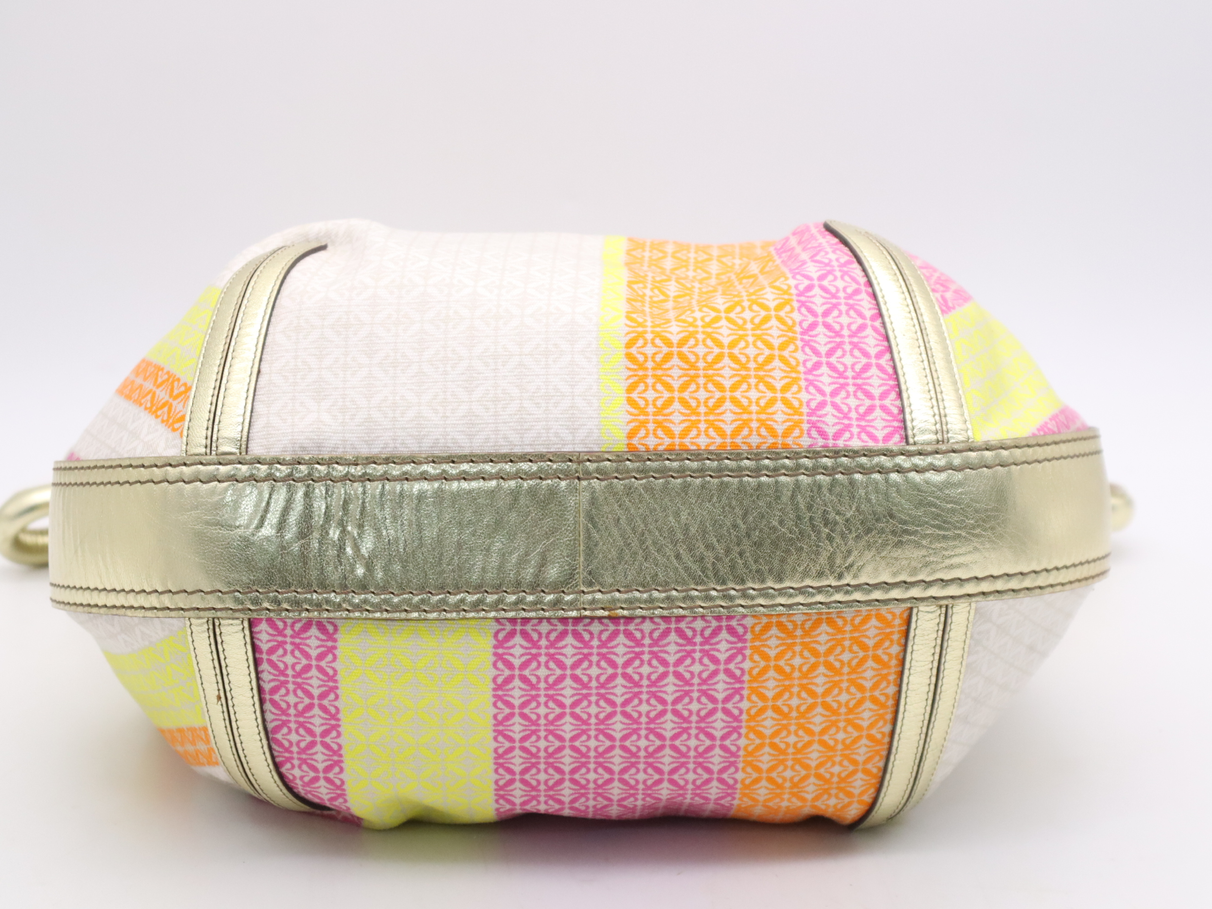 Canvas x Leather Shoulder Bag with Gold Hardware — view 4