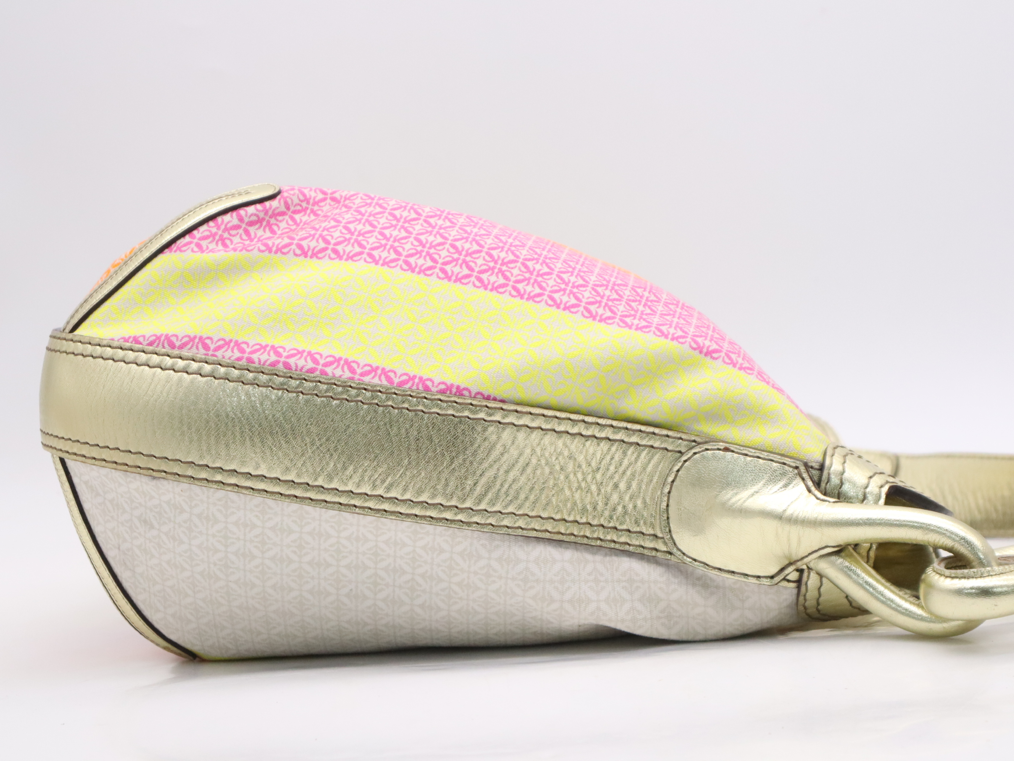 Canvas x Leather Shoulder Bag with Gold Hardware — view 5