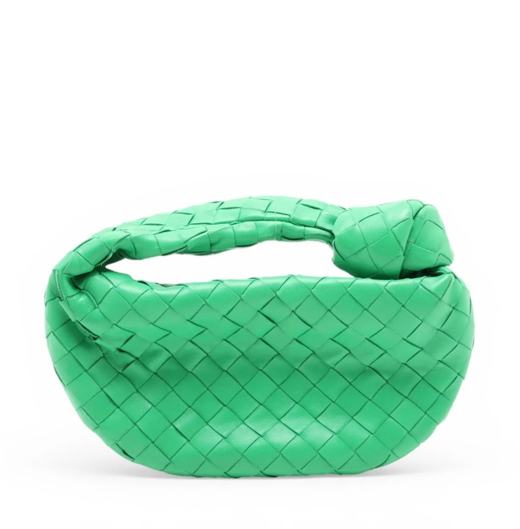 Unused Intrecciato Jodie Leather Handbag, Green — view 2