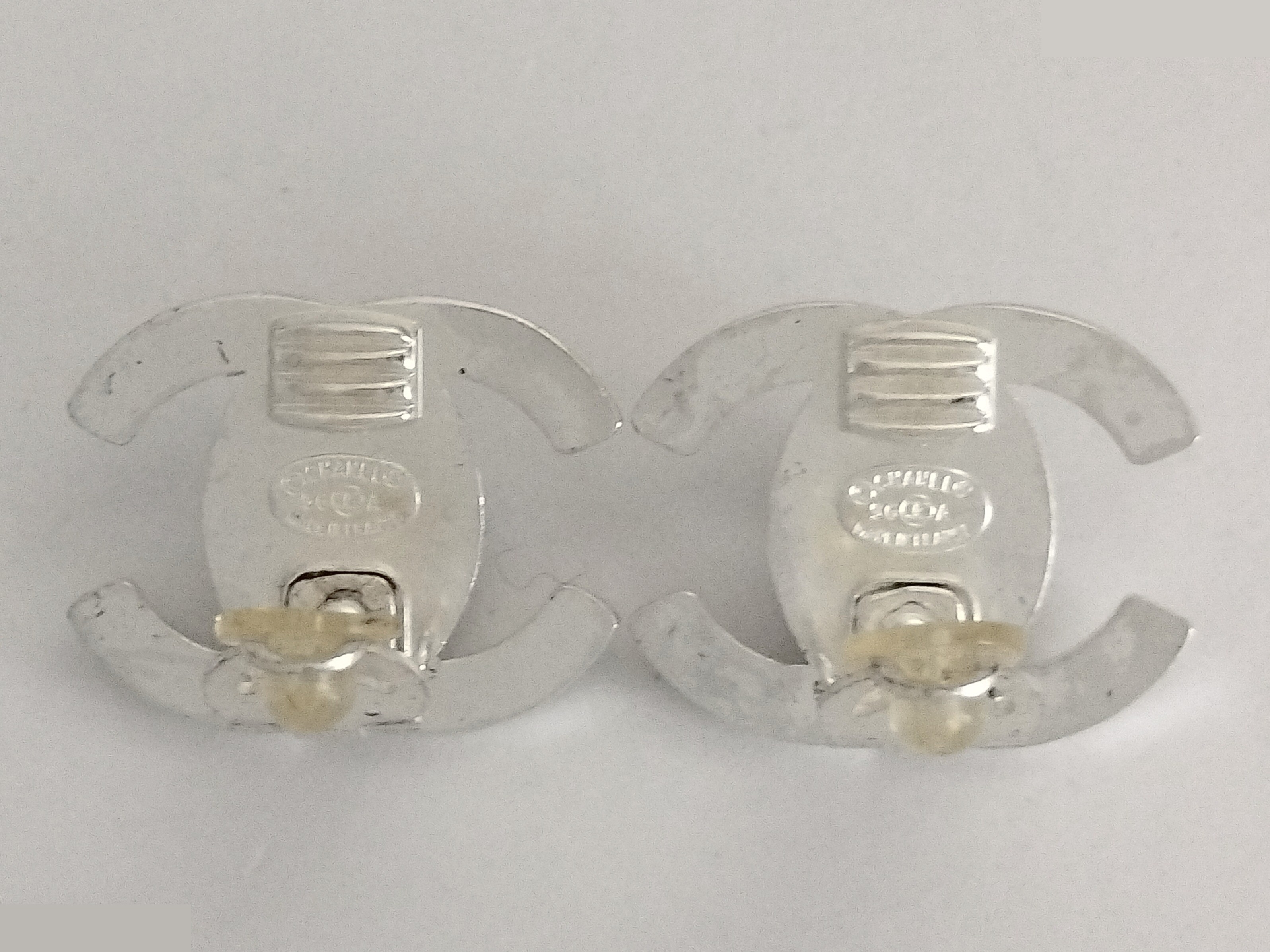 Coco Turnlock Rhinestone Silver Earrings — view 2