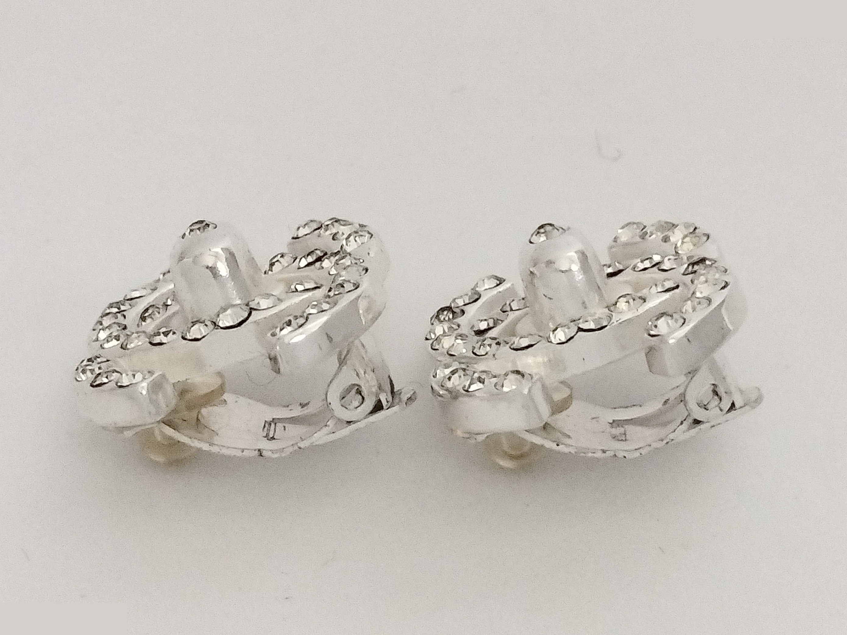 Coco Turnlock Rhinestone Silver Earrings — view 6