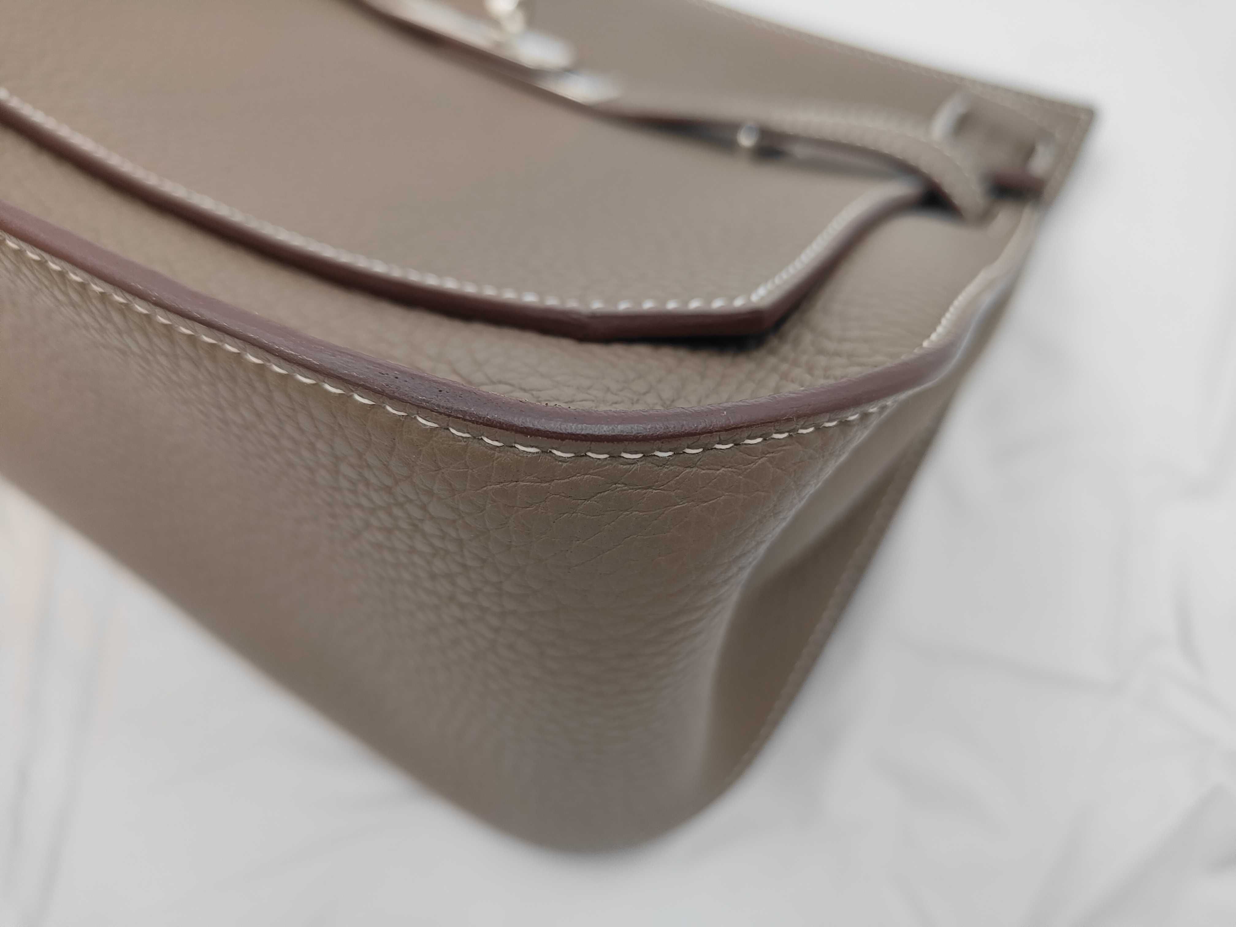 Jypsiere 28 Taurillon Clemence Etoupe SS B stamp shoulder bag — view 3