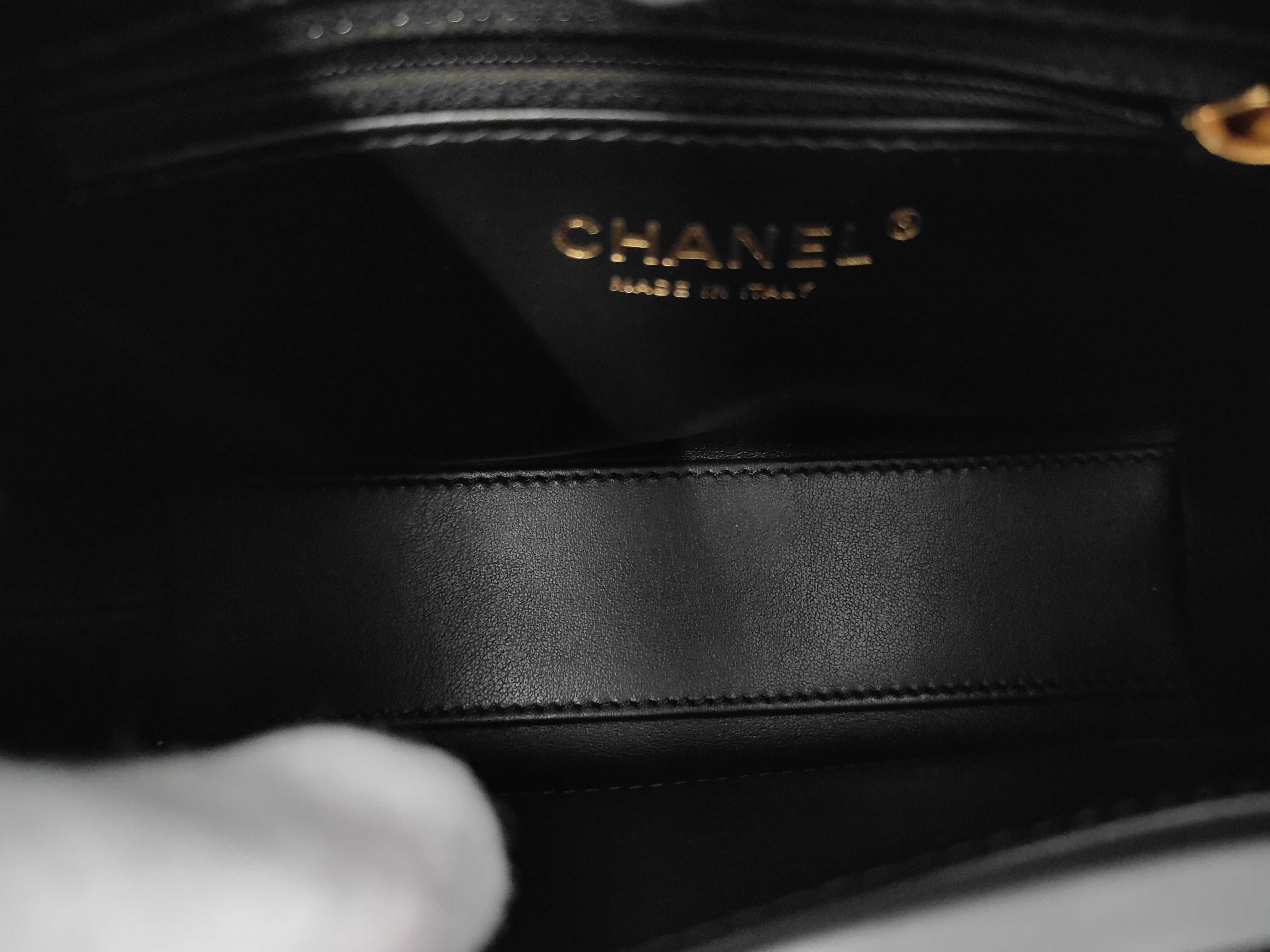 2-Way Chain Shoulder Bag, Calfskin, Black GP Shoulder Bag — view 9