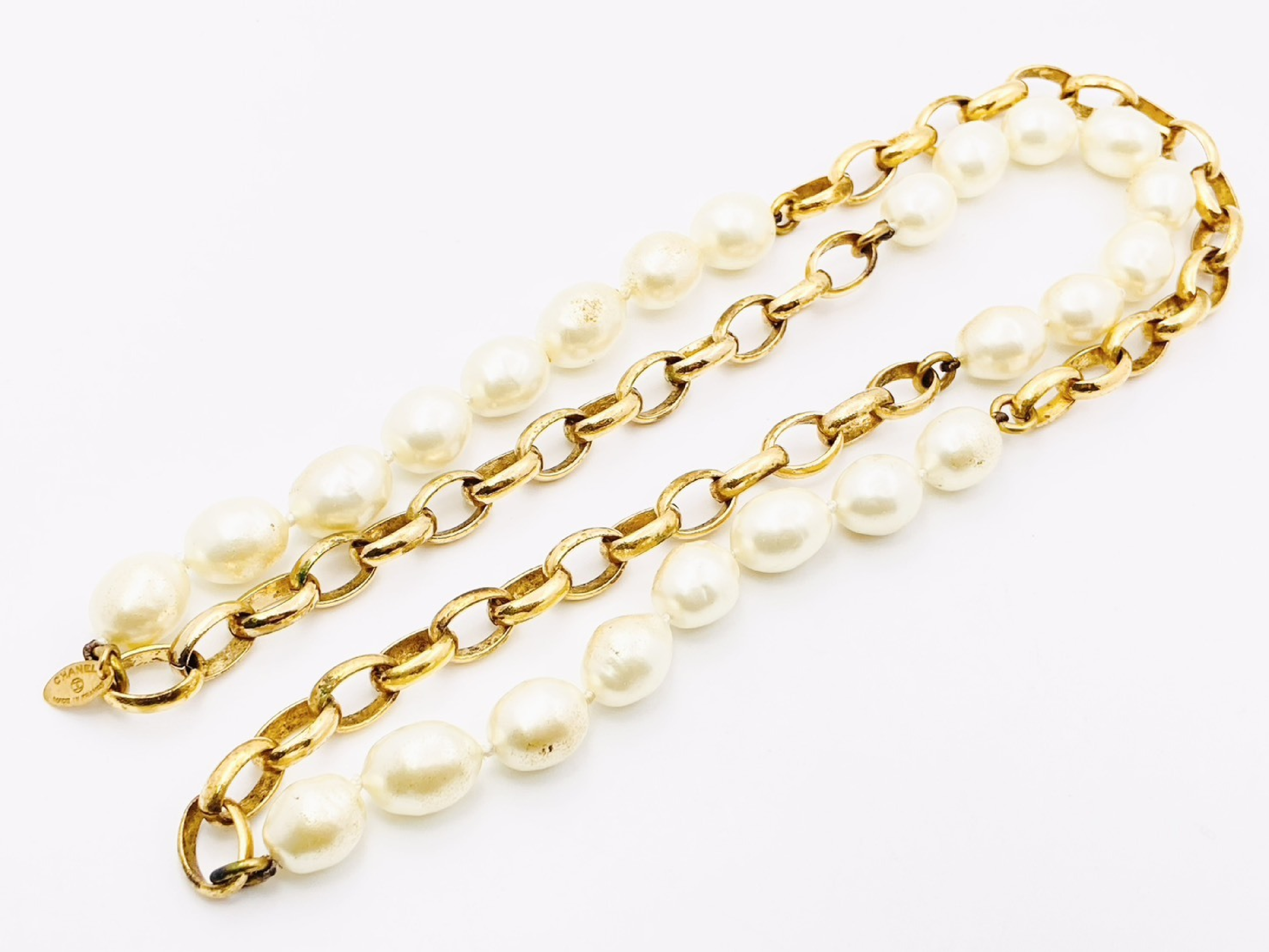 Faux Pearl Long Chain Necklace (with comments) — view 2