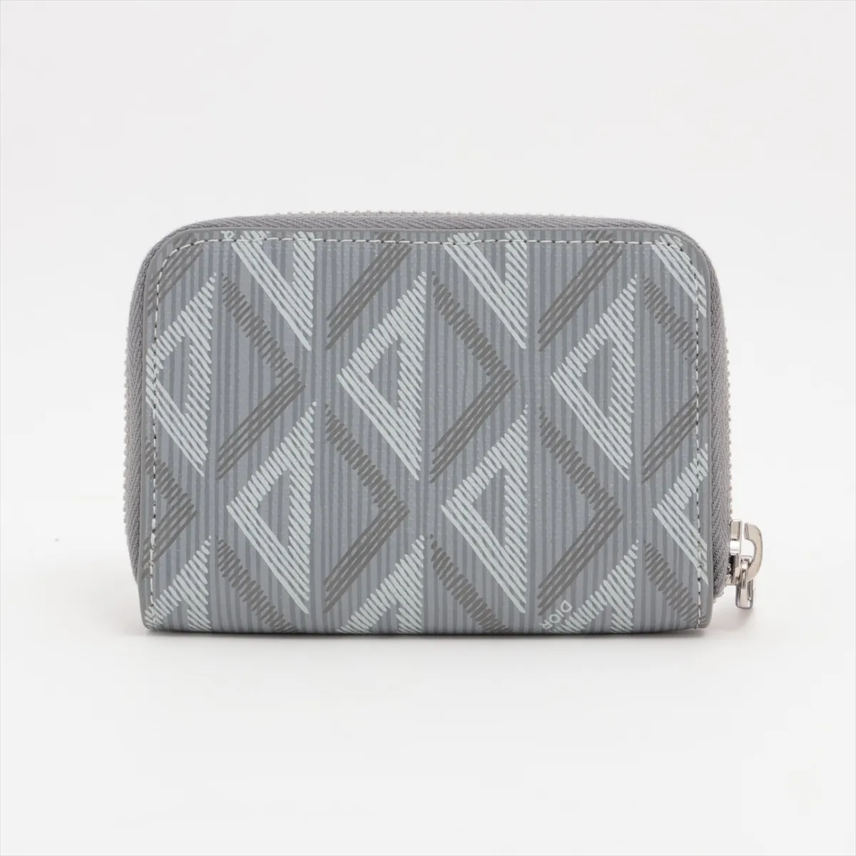 CD Diamond PVC x Leather Coin Case, Gray — view 2