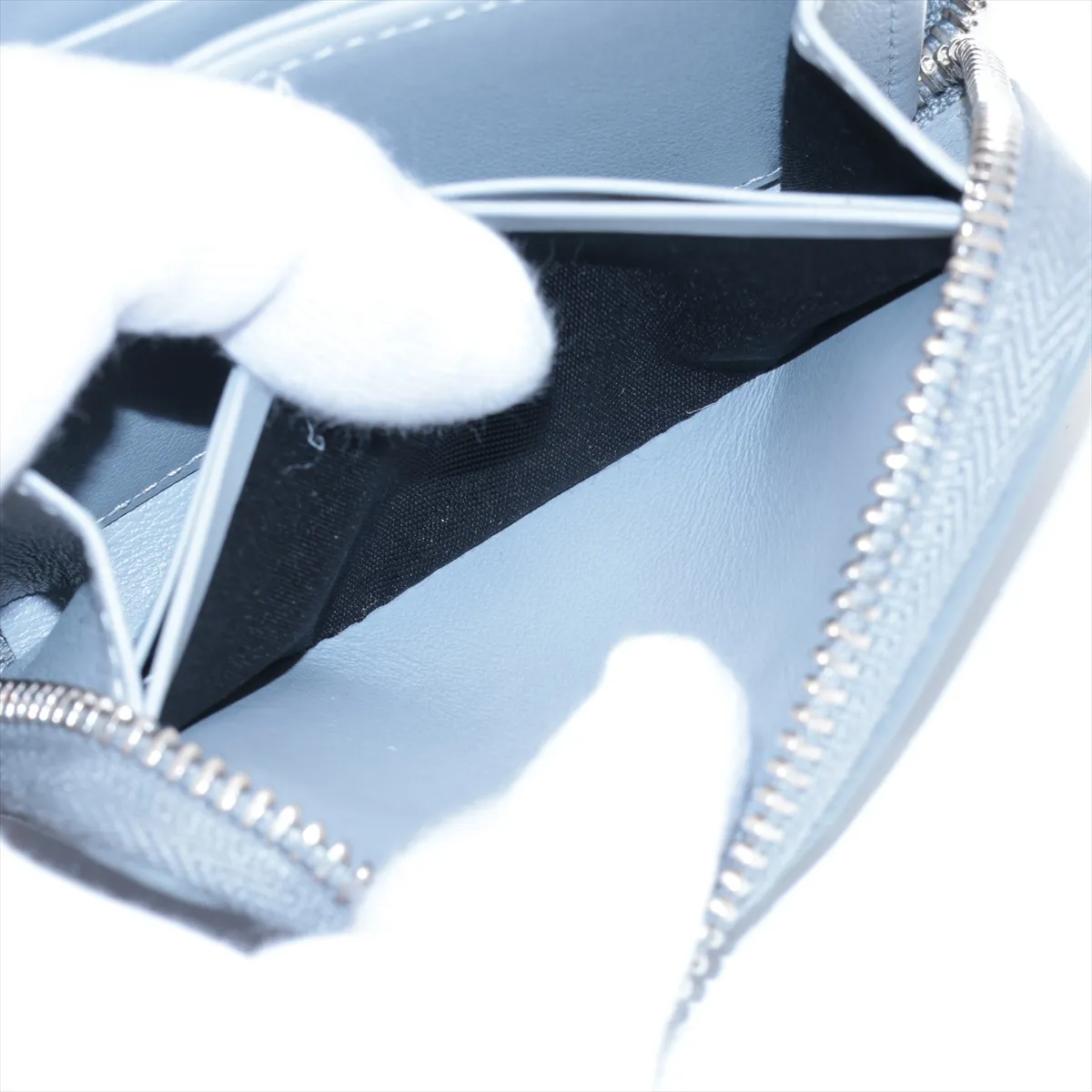 CD Diamond PVC x Leather Coin Case, Gray — view 8