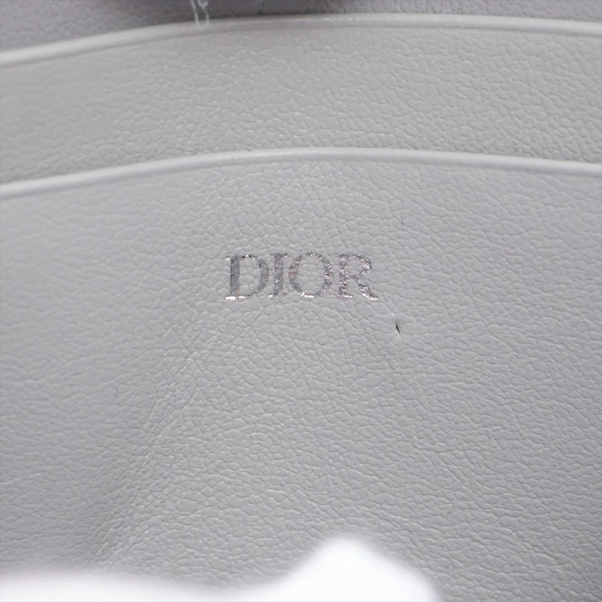 CD Diamond PVC x Leather Coin Case, Gray — view 9